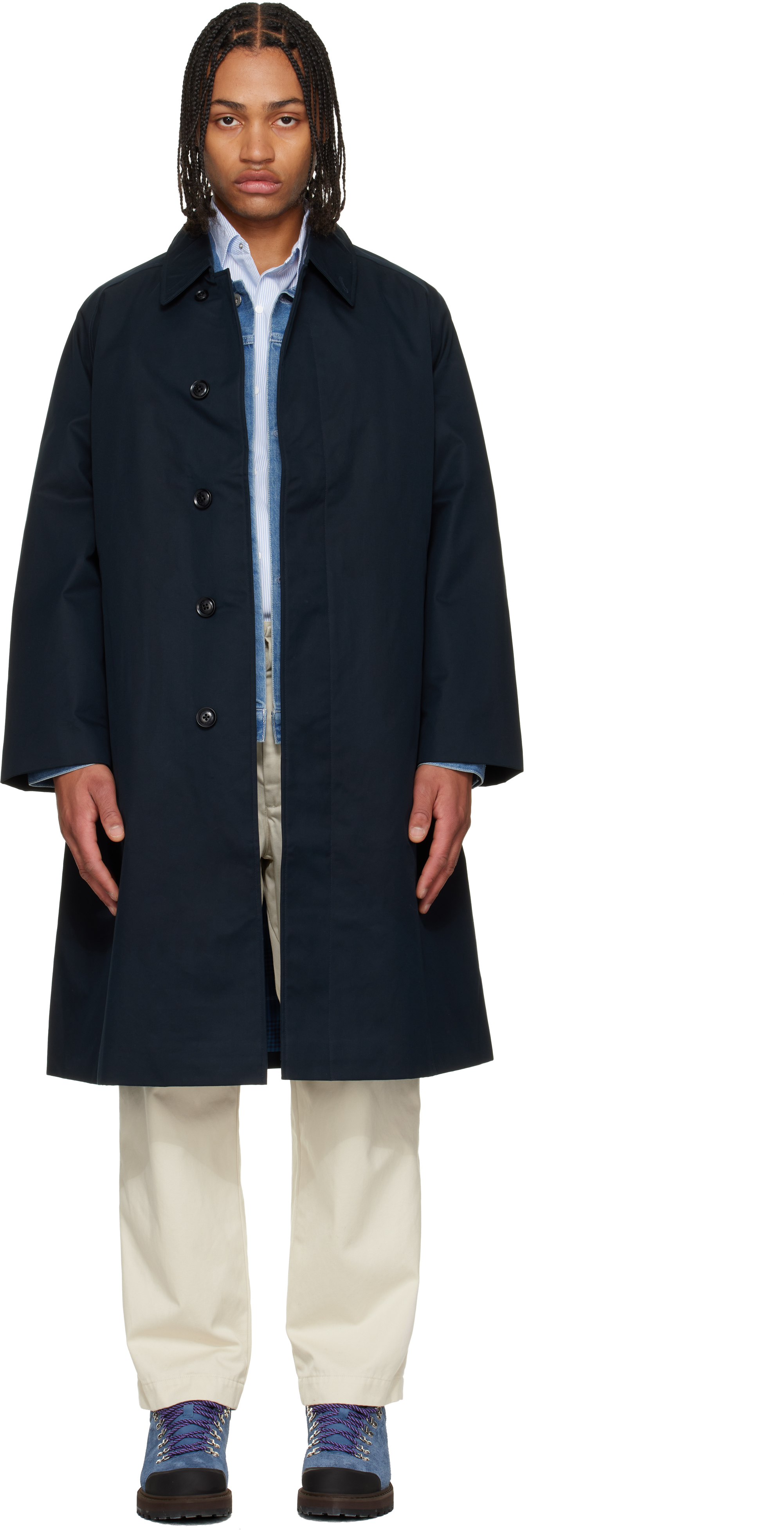 ジャケット・アウター 2L Cotton GORE-TEX Balmacaan Coat Navy nanamica Navy 2L Cotton GORE-TEX Balmacaan Coat Nanamica
