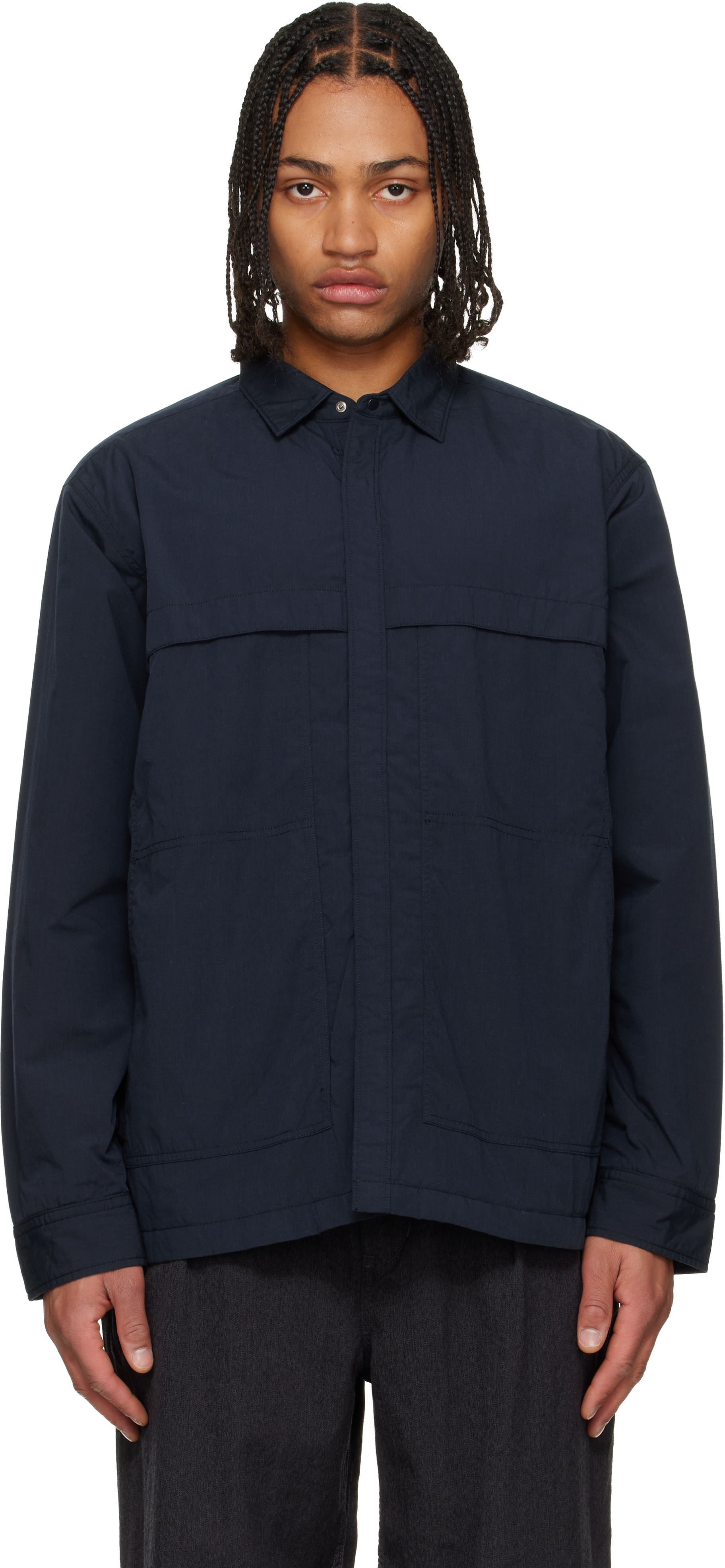 Nanamica Navy Insulation Shirt Jacket In Blue