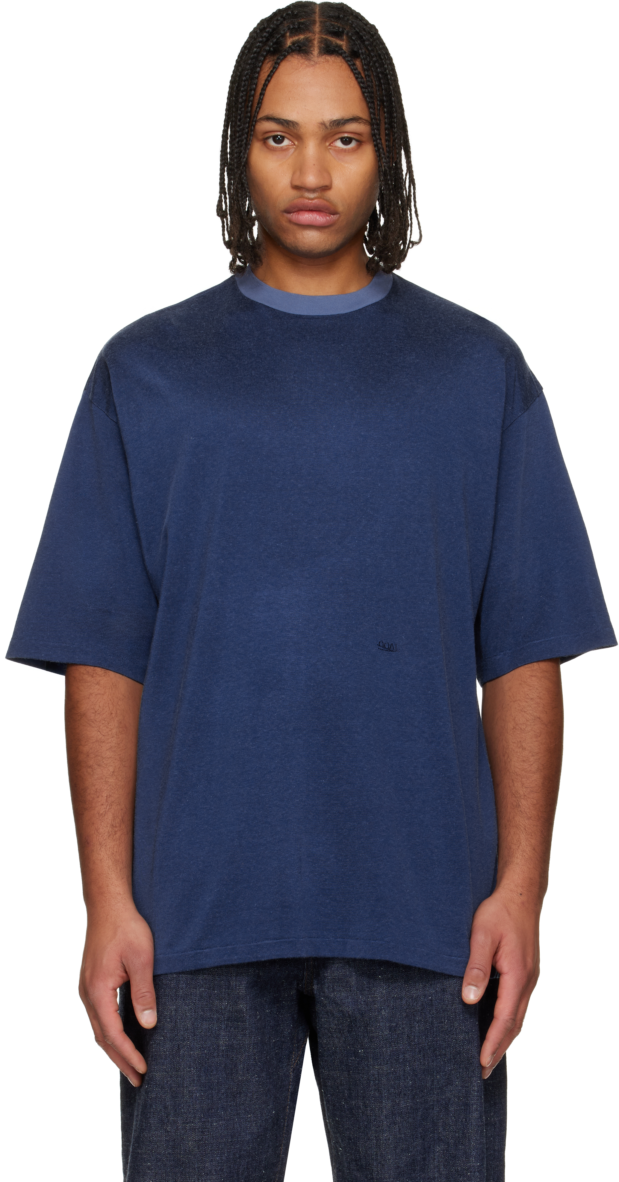 Nanamica Navy Rayon Cotton T-shirt