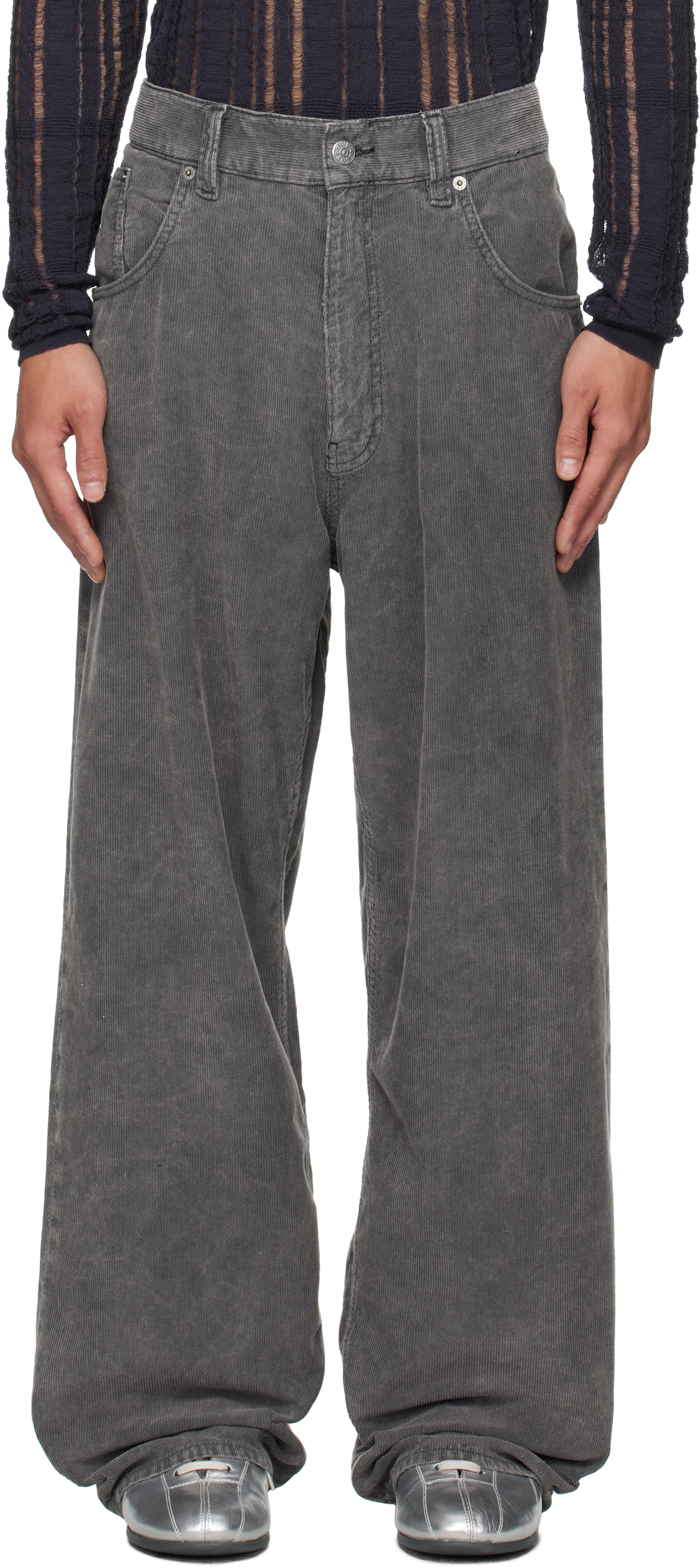 Gray Super Wide Jeans