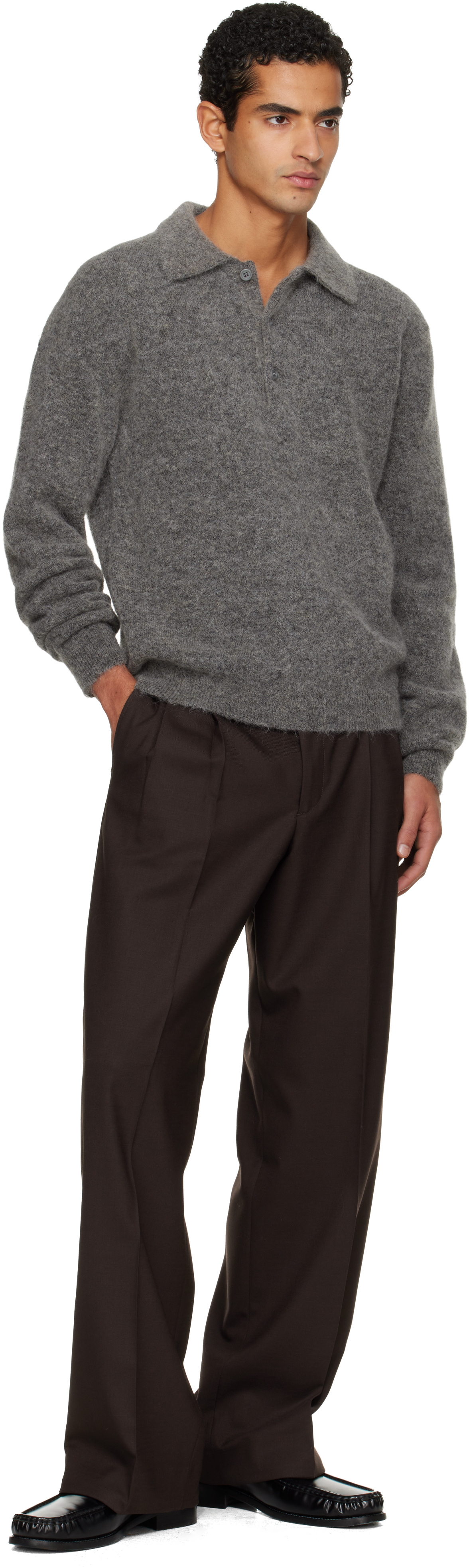 Sunflower Brown Wide Pleated Trousers In Brown