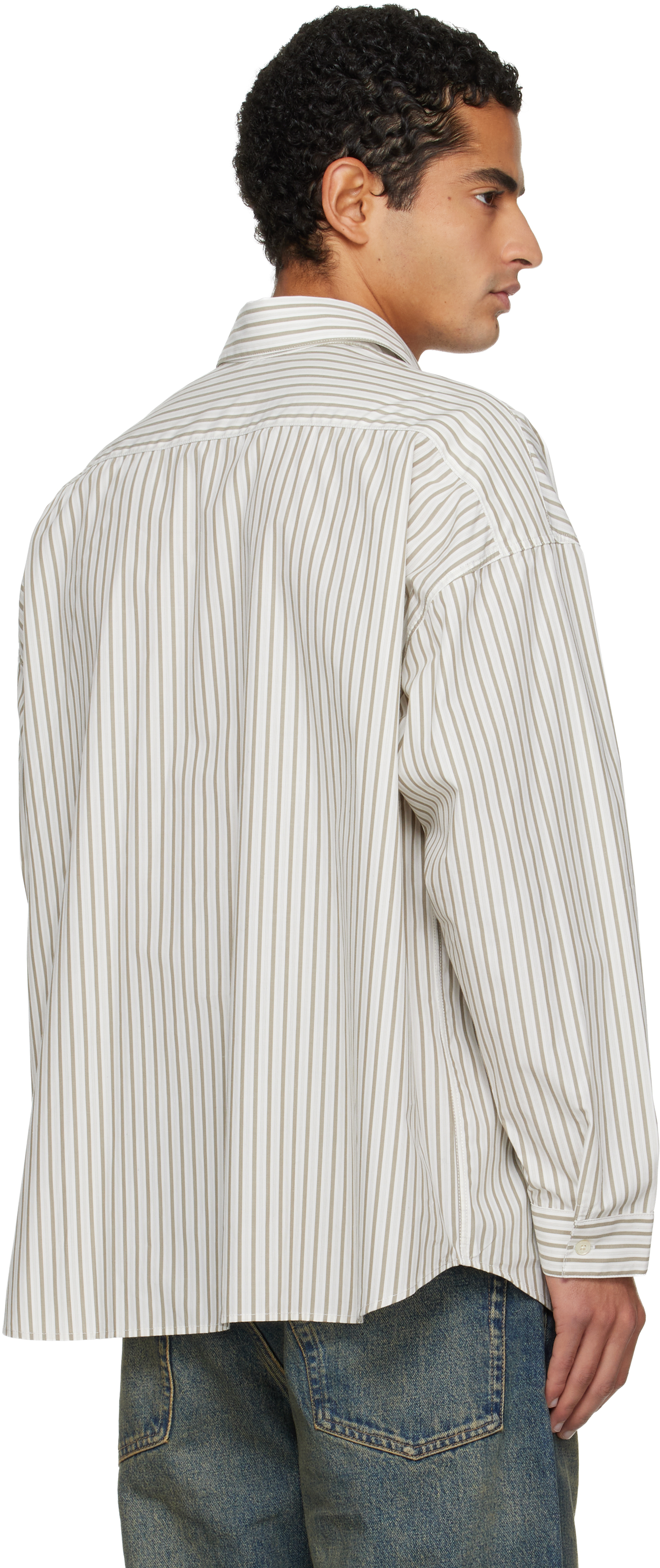 Sunflower White & Khaki Stable Shirt In Multi