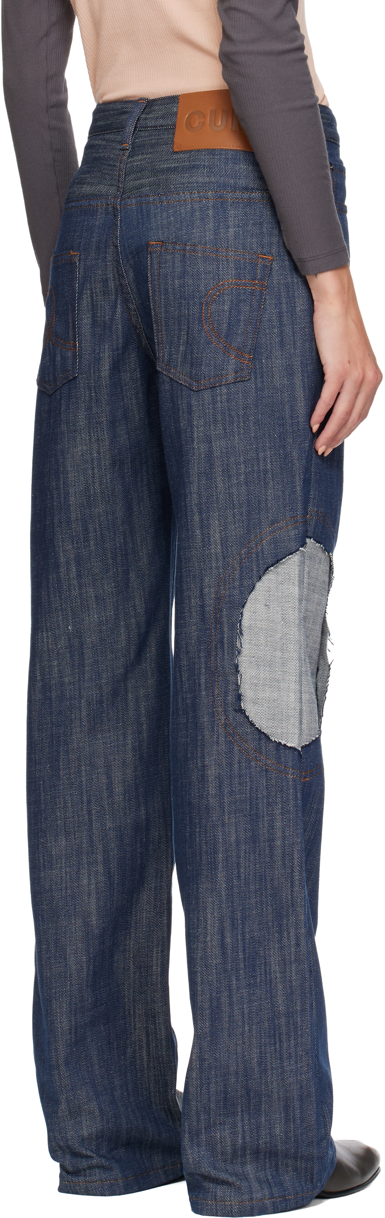 Edward Cuming Indigo Circle Window Jeans In Purple