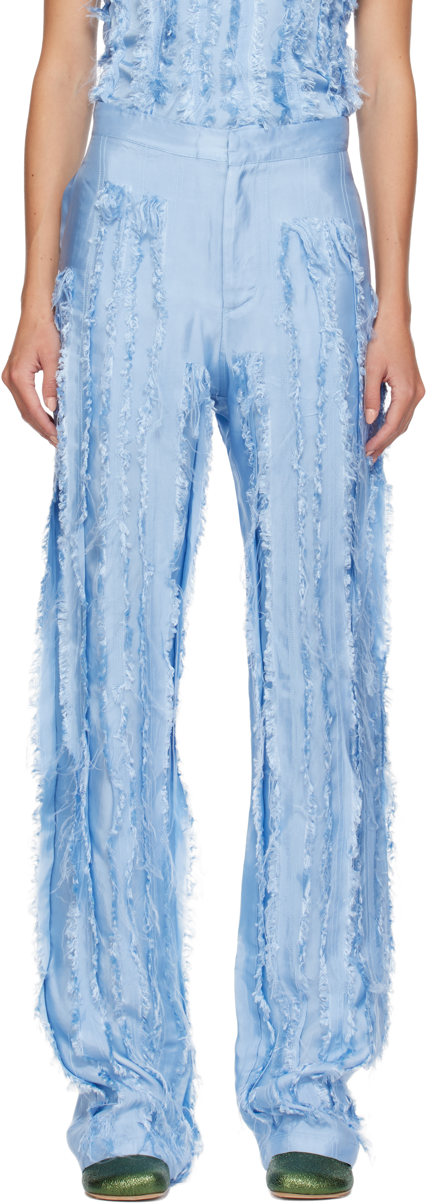Edward Cuming Blue Scratch The Itch Trousers In Blue