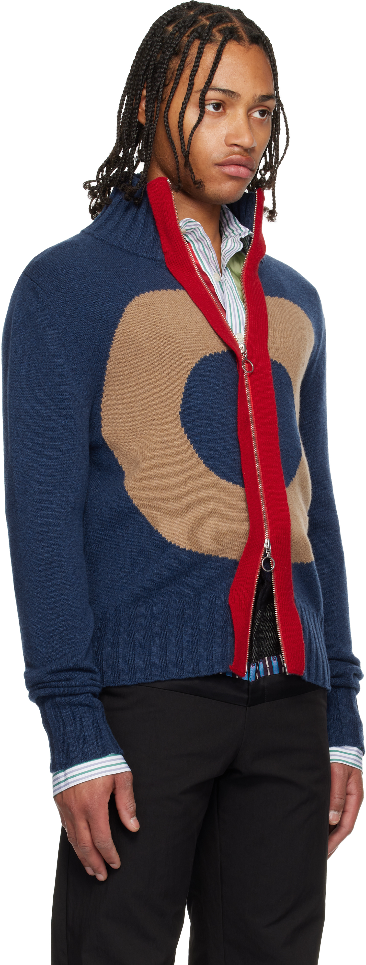 Edward Cuming Navy Vortex Window Jacket In Blue