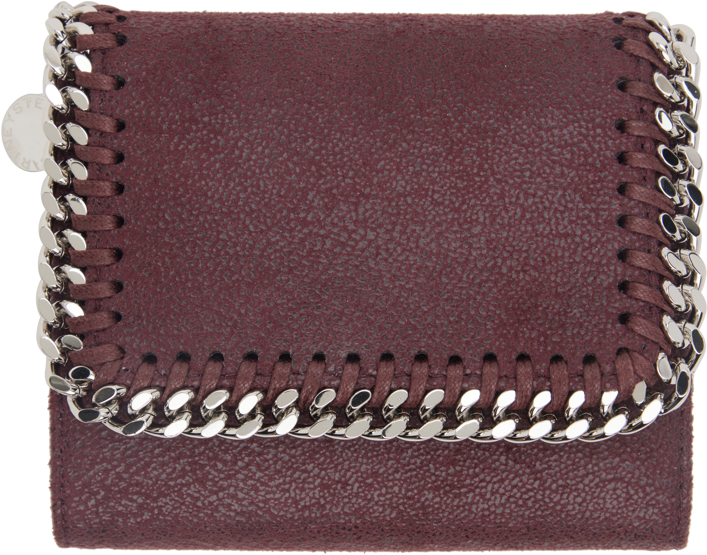 Burgundy Falabella Small Flap Wallet