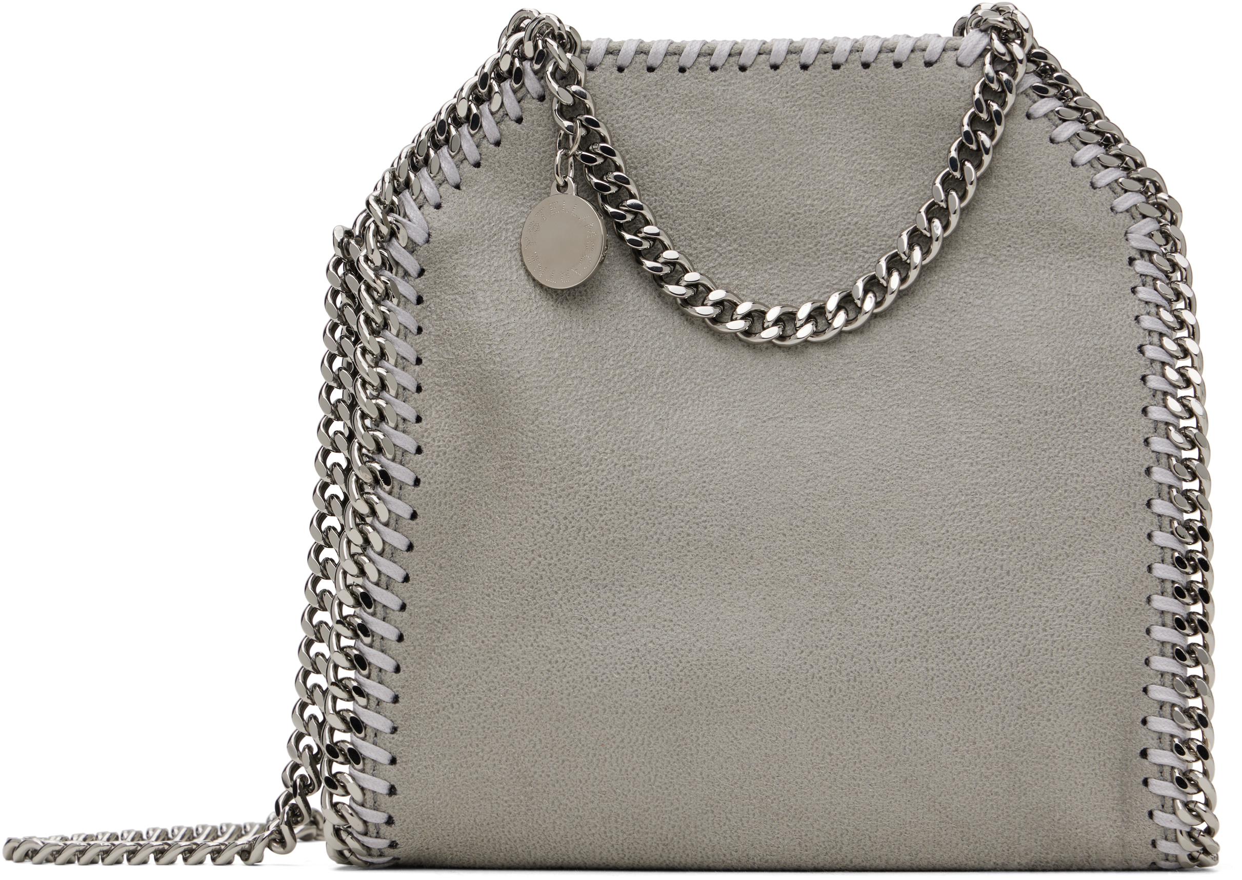 Stella McCartney: Gray Falabella Tiny Tote Bag | SSENSE Canada