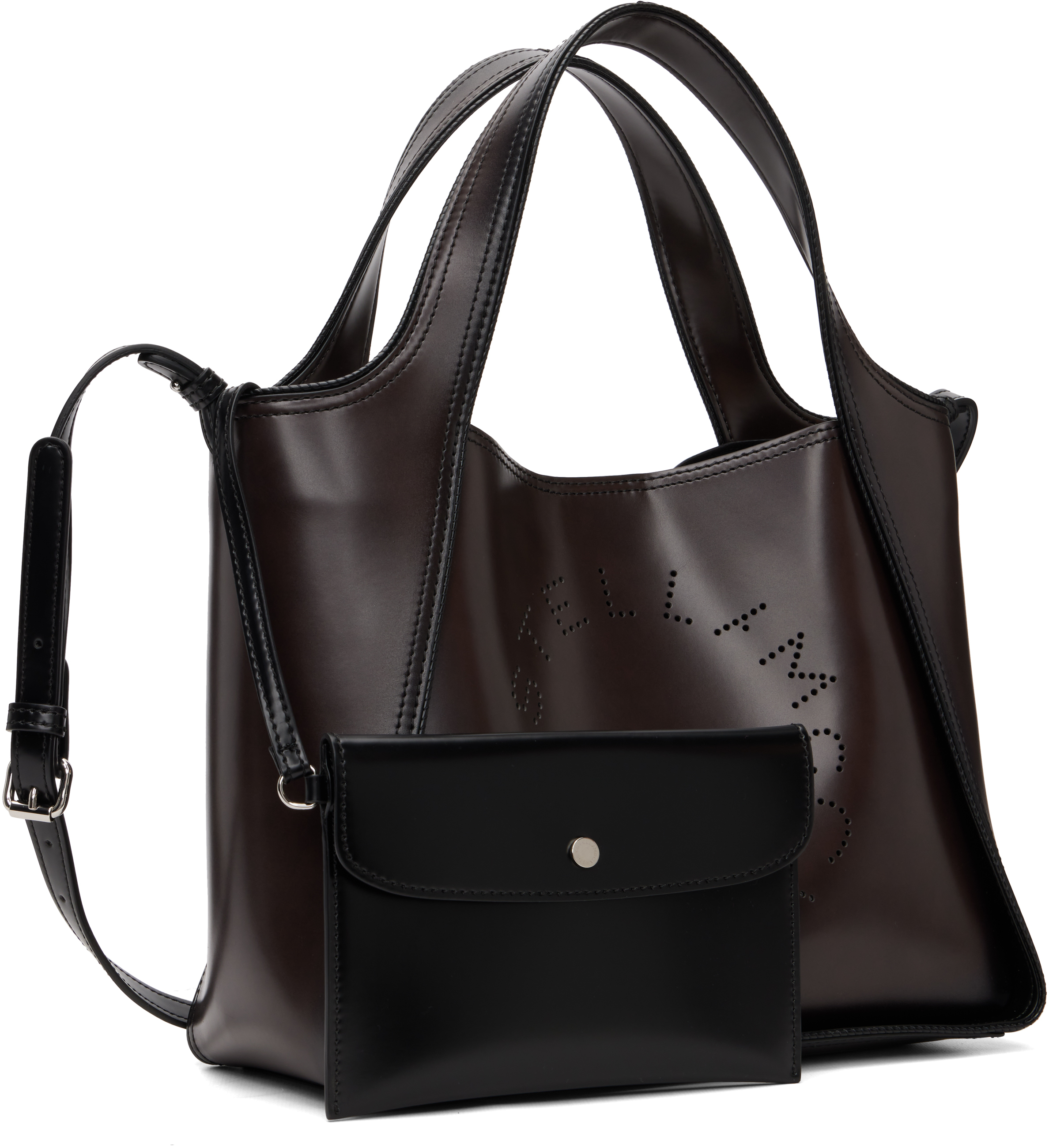 Stella Mccartney Brown Logo Crossbody Bag