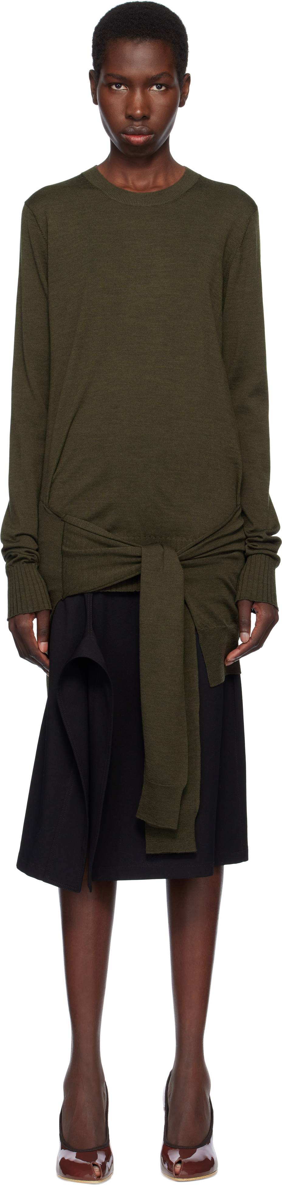 Khaki Mixed Wool Sweater