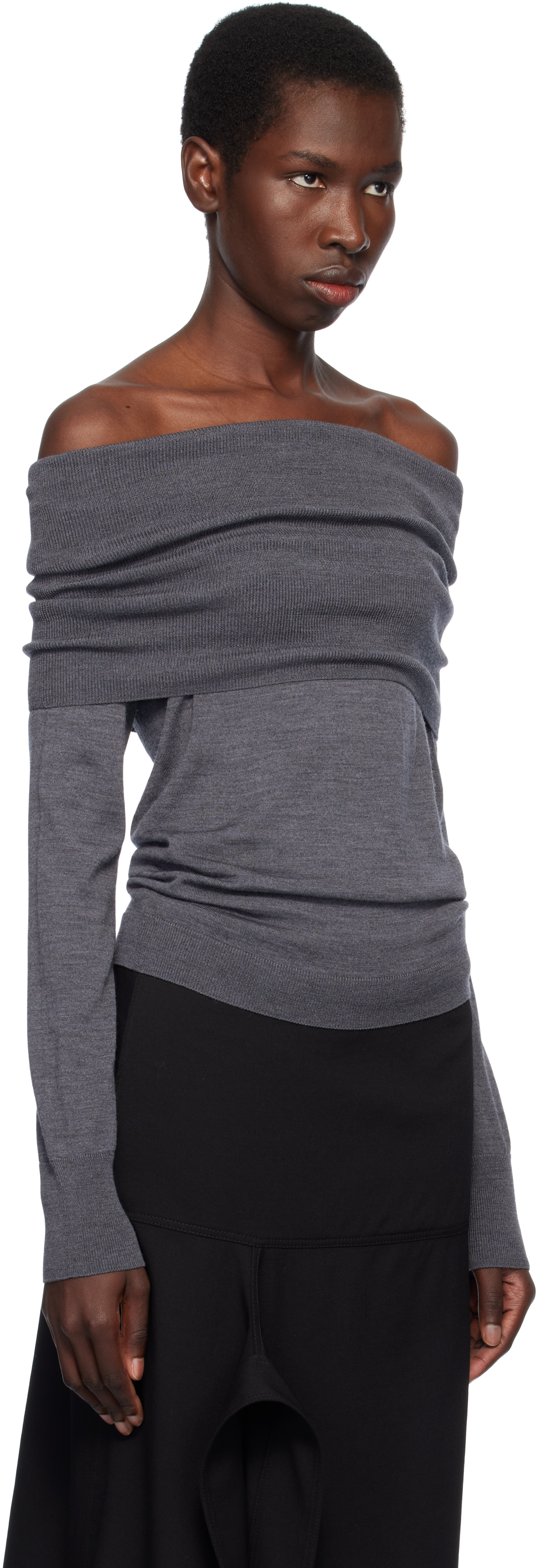 Shop Stella Mccartney Gray Light Wool Sweater