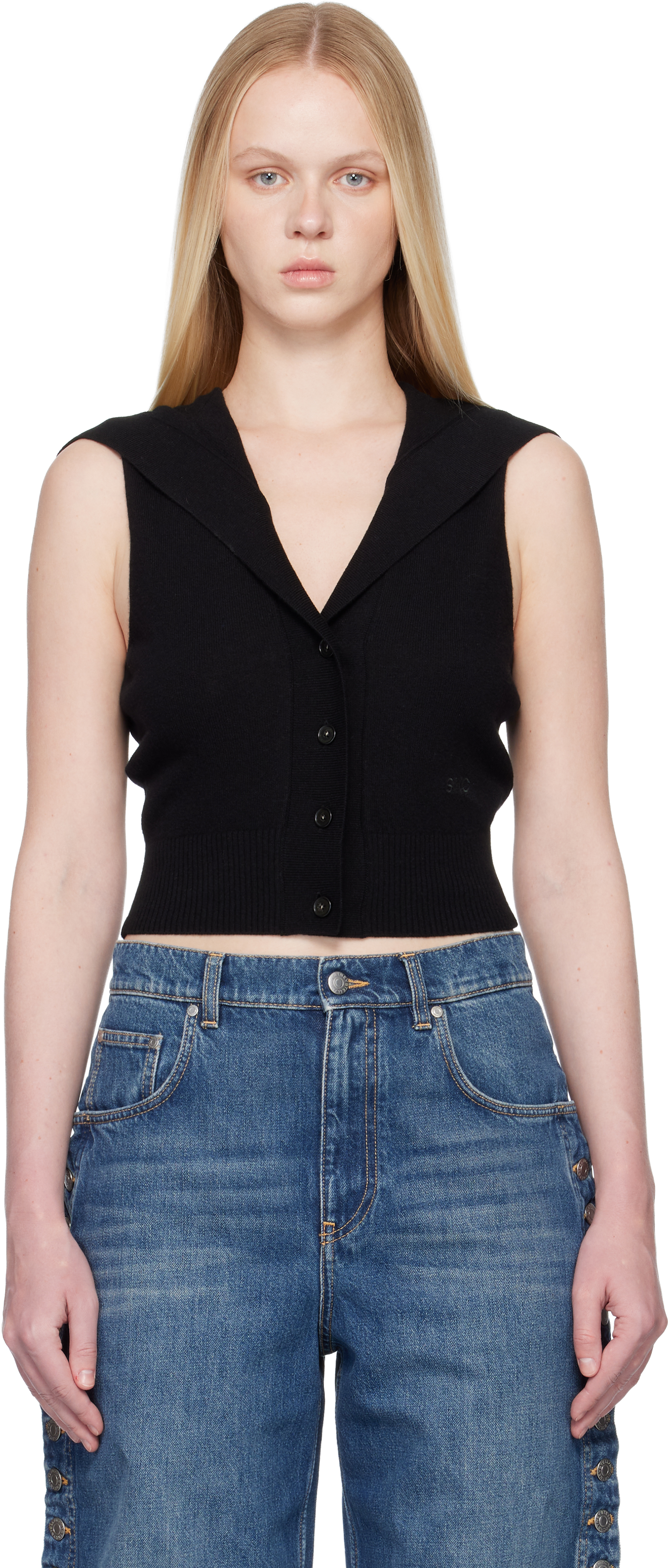 Stella Mccartney Black Hooded Sweater Vest