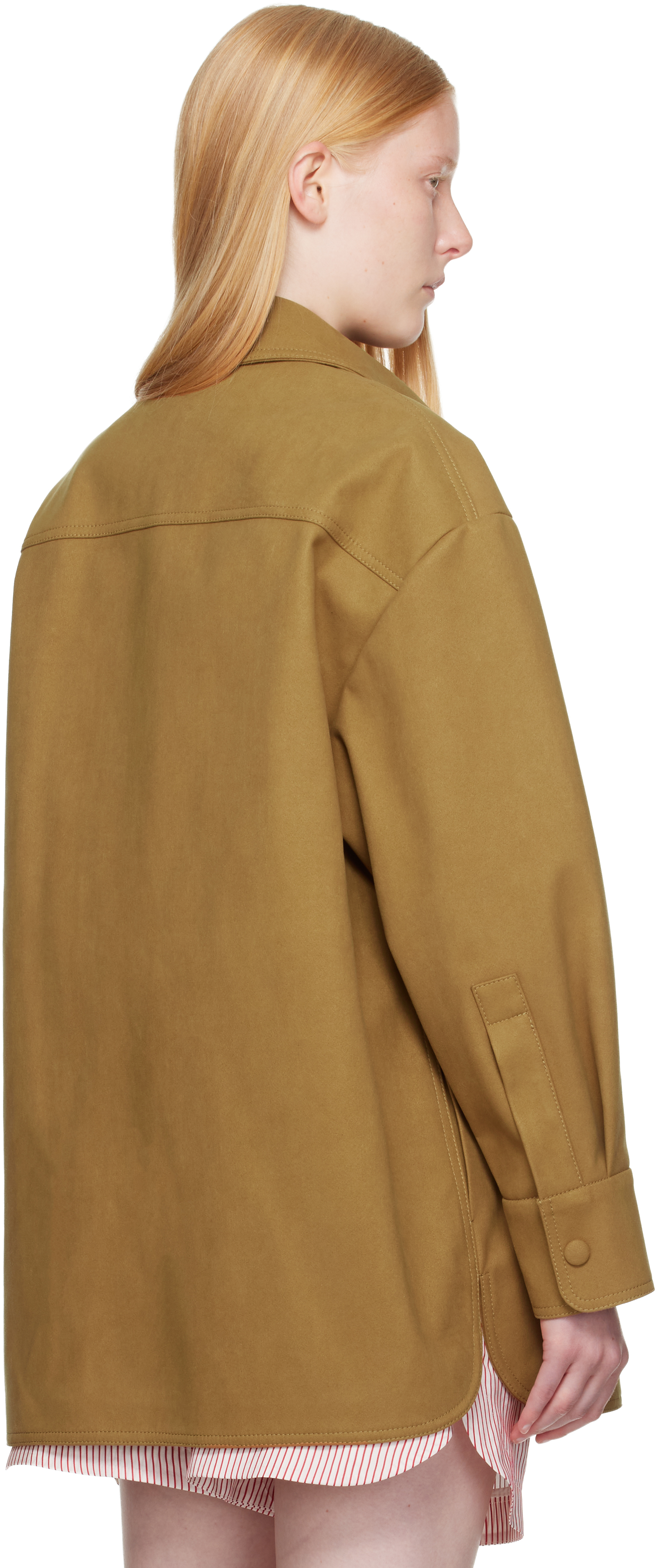 Stella Mccartney Alter Faux-suede Overshirt In Brown