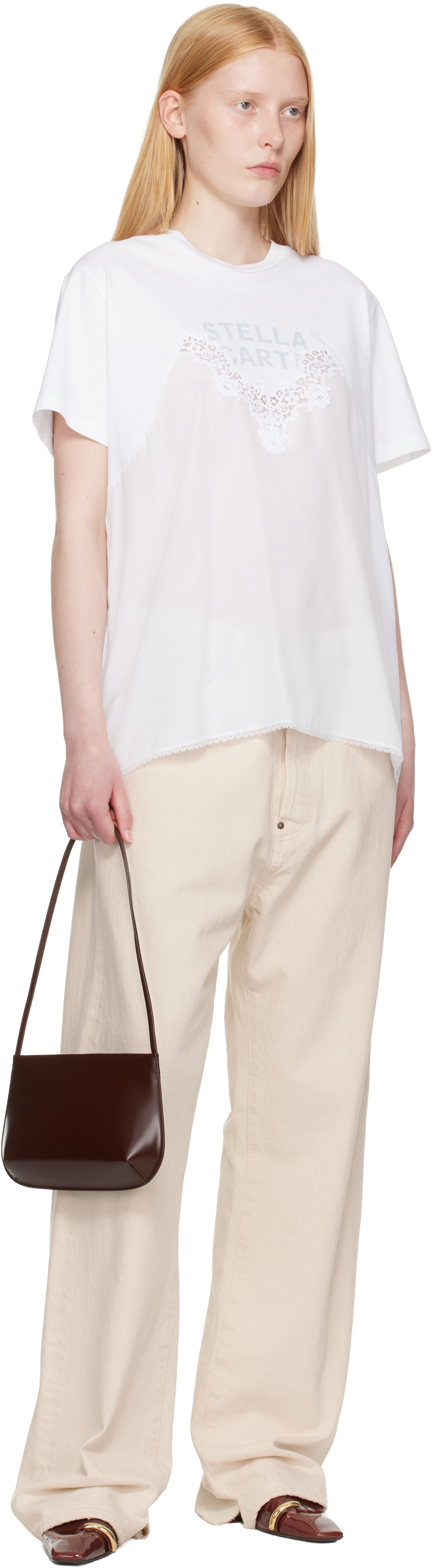 Stella Mccartney Lace-insert Graphic Boxy T-shirt