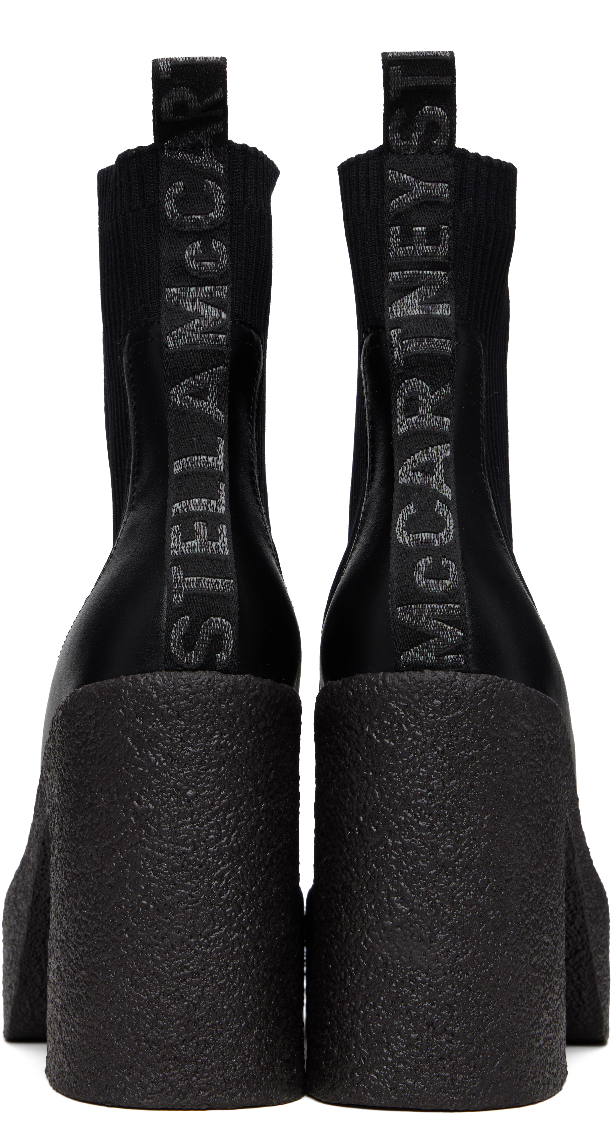 Stella Mccartney Black Skyla Heeled Sock Chelsea Boots In Black