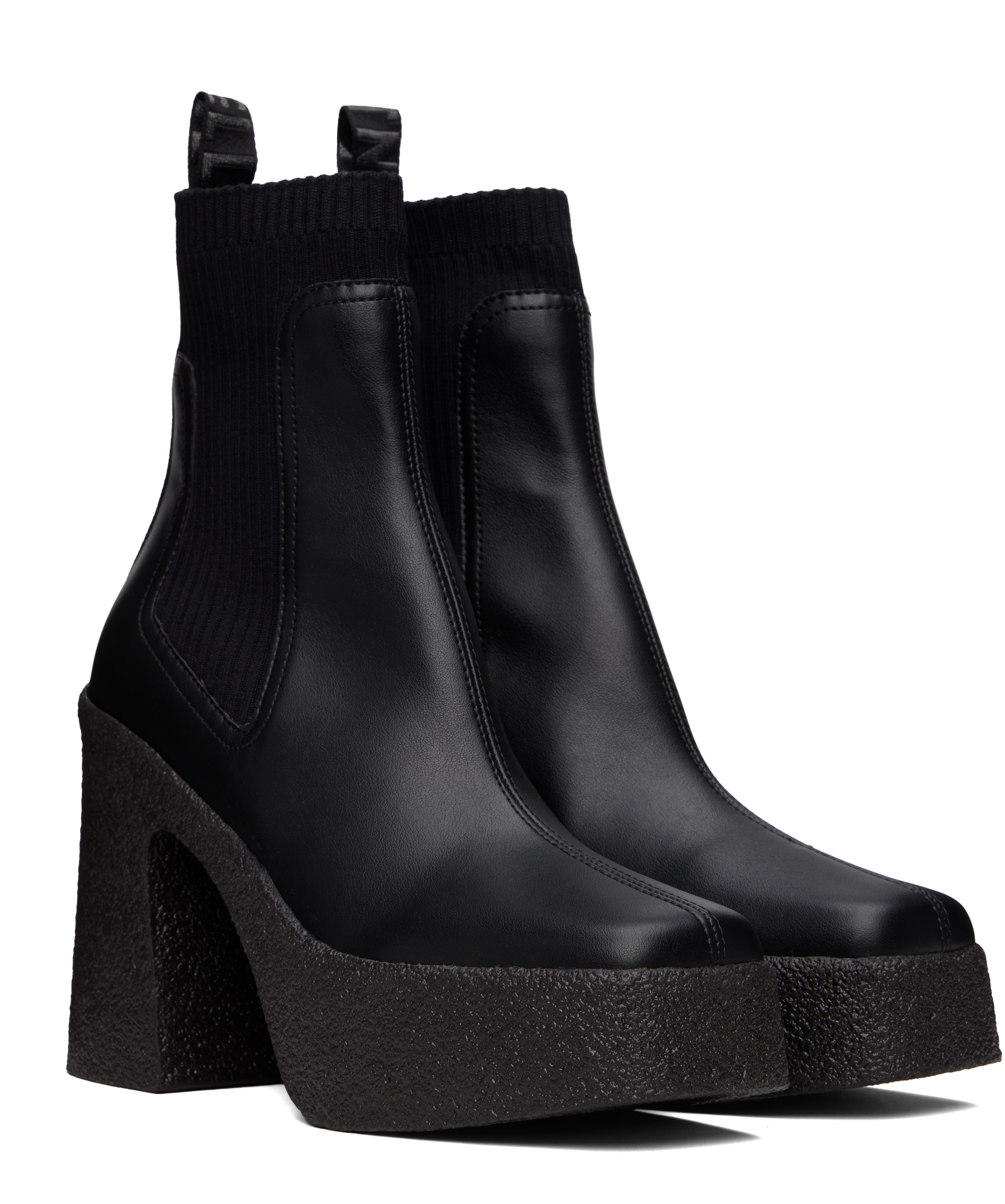 Stella Mccartney Black Skyla Heeled Sock Chelsea Boots In Black