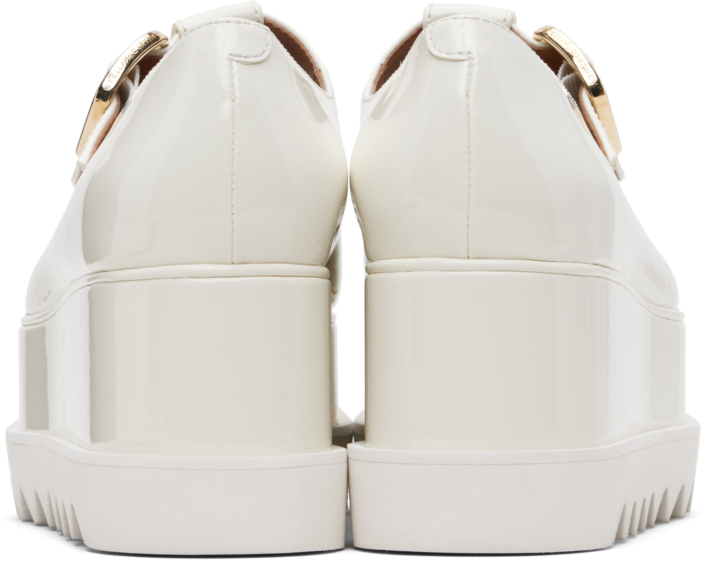 Stella Mccartney White Elyse T-bar Platform Mary Jane Derbys In White