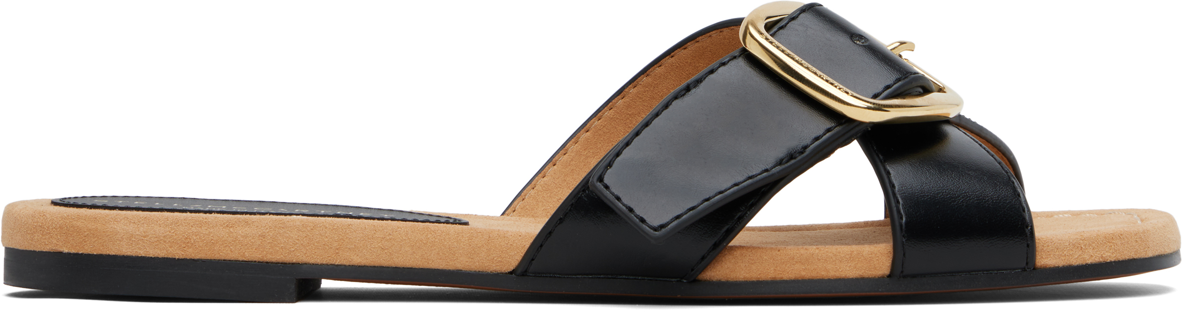 Stella Mccartney Black Gaia Brushed Alter Mat Sandals