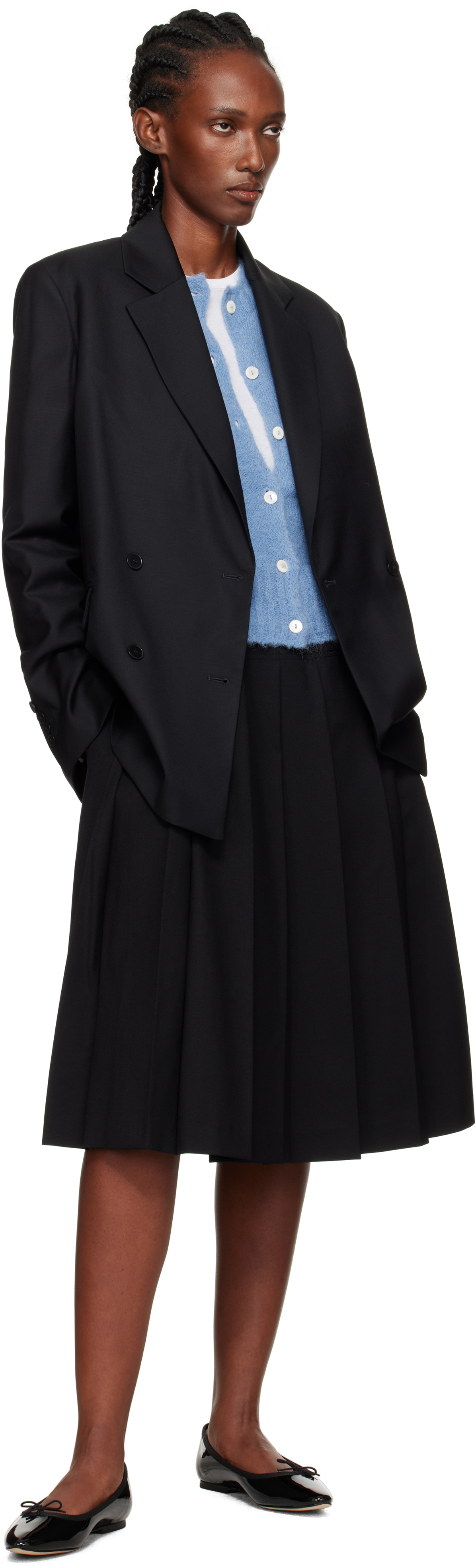 Loulou De Saison Black Donau Lds Virgin Wool Blazer In Black