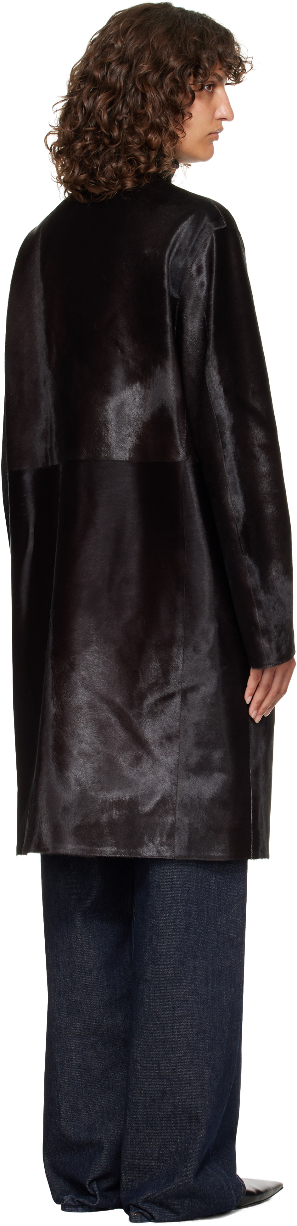 Loulou De Saison Brown Miller Pony Effect Leather Coat In Brown