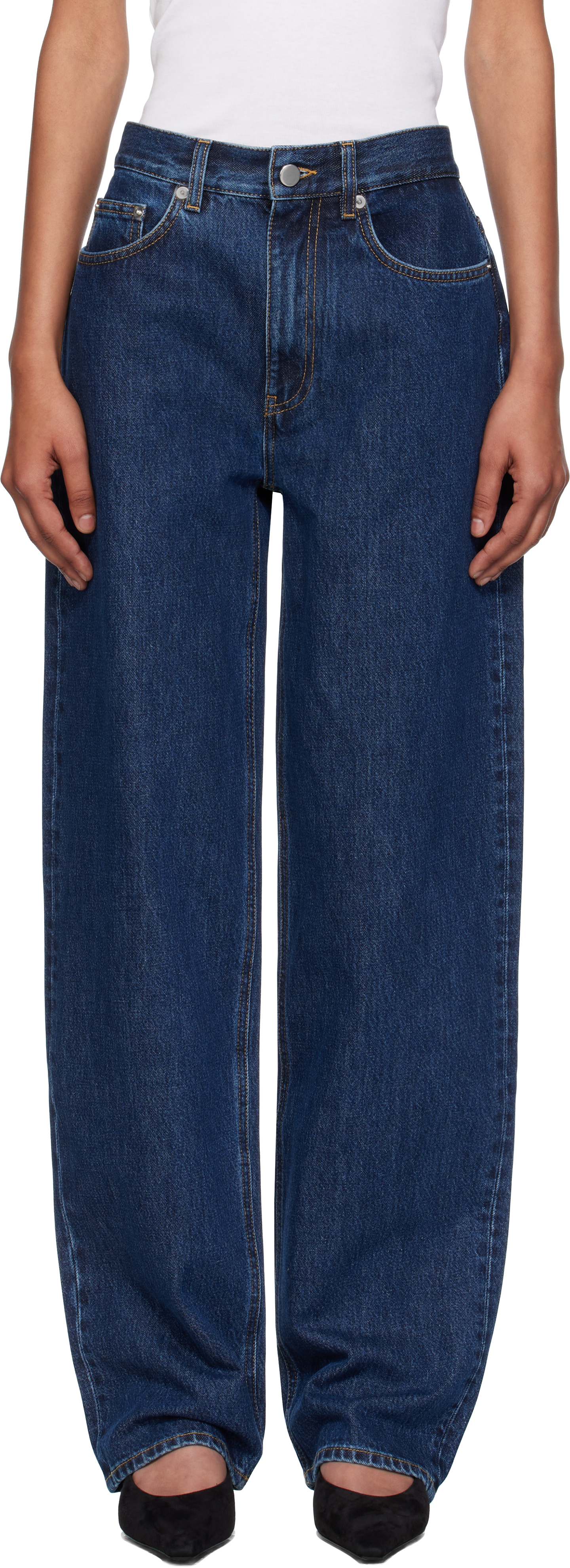 Navy Samur Straight-Leg Jeans