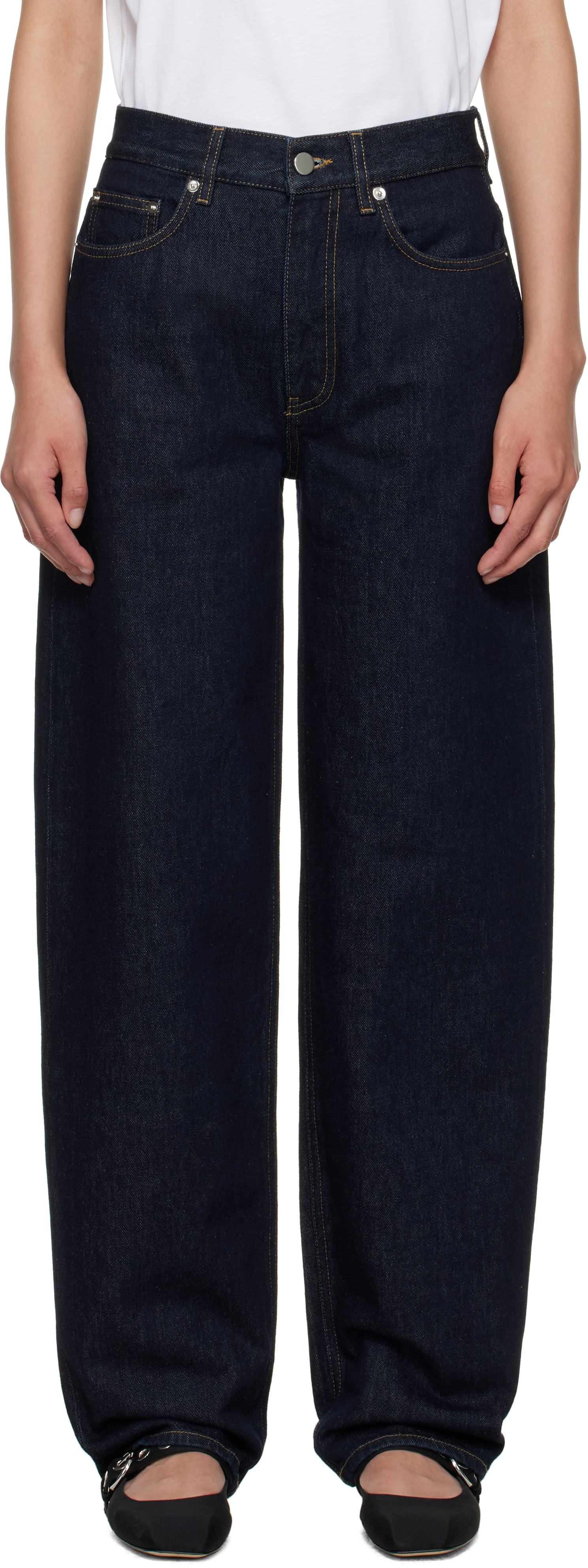 Navy Samur Straight-Leg Jeans