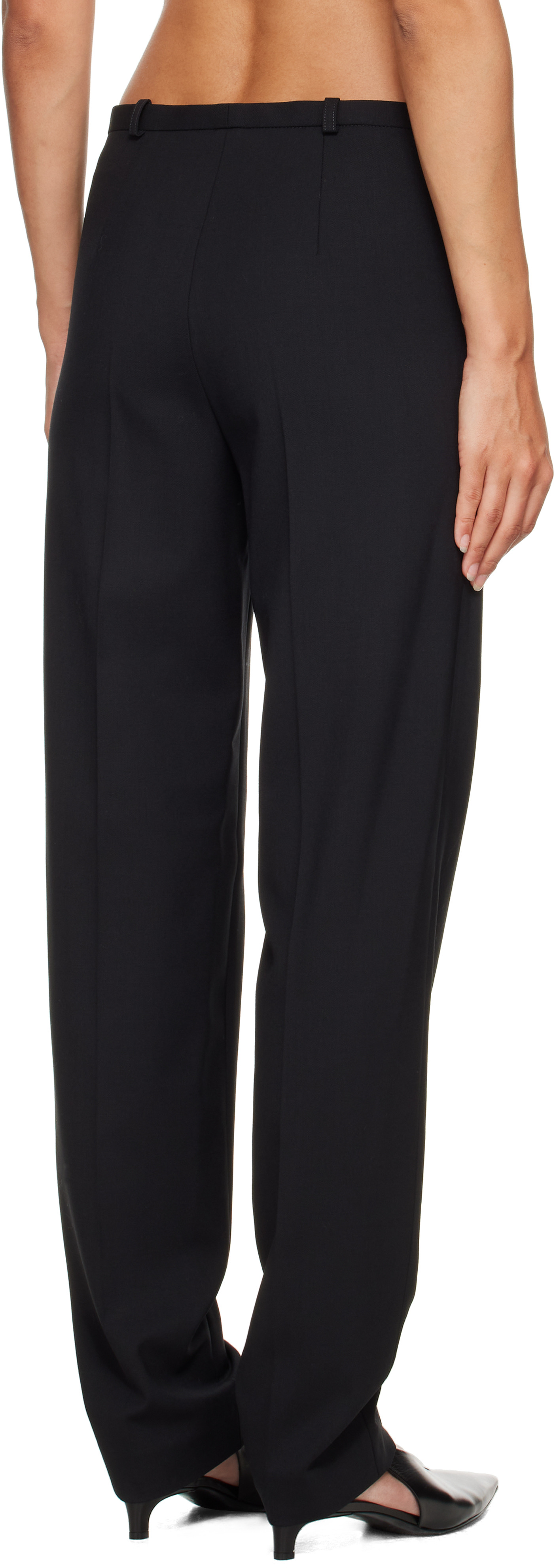 Loulou De Saison Pleat-detail Straight Trousers In Black