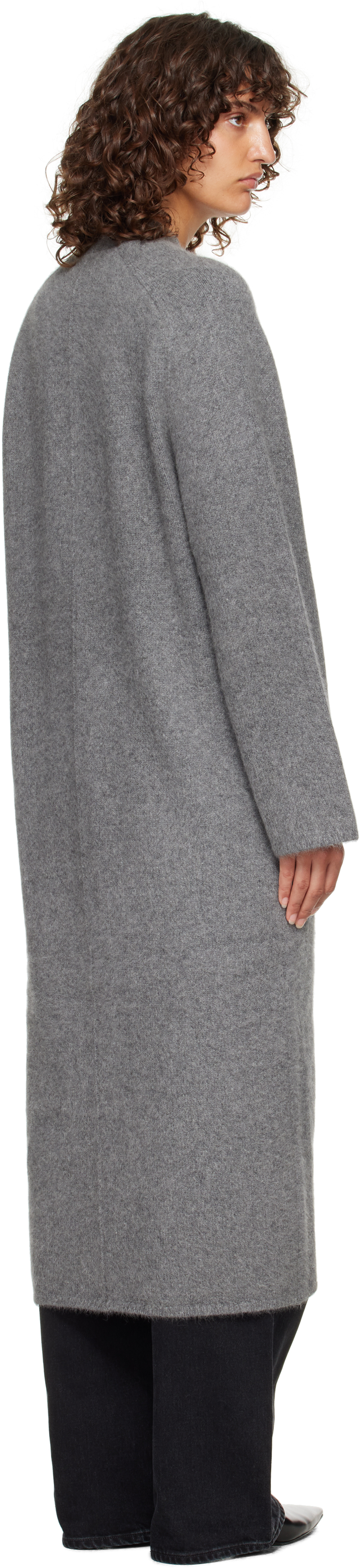 Loulou De Saison Gray Smet Yak Blend Maxi Cardigan In Gray