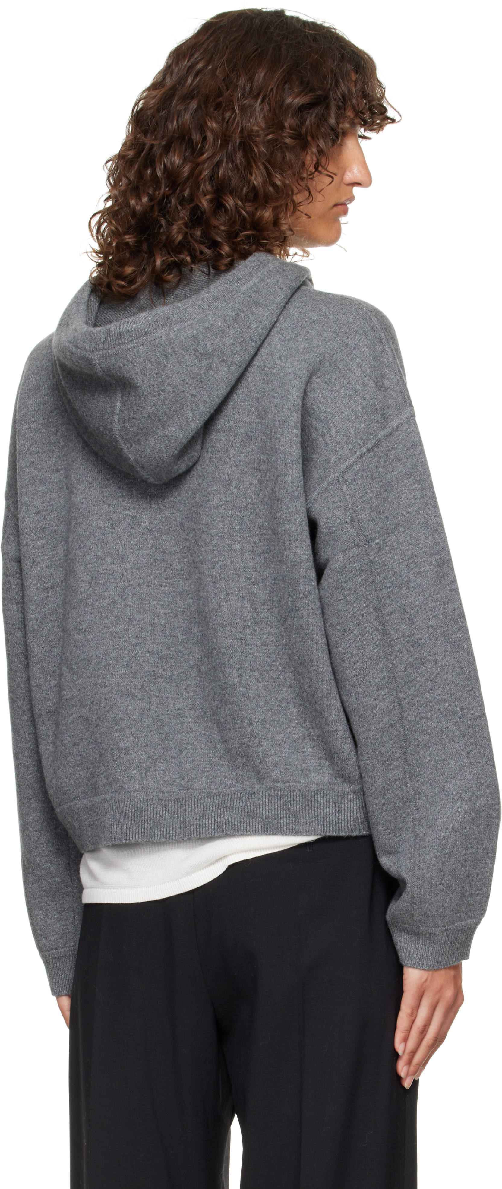 Loulou De Saison Gray Sarla Lds Cashmere Hoodie In Gray