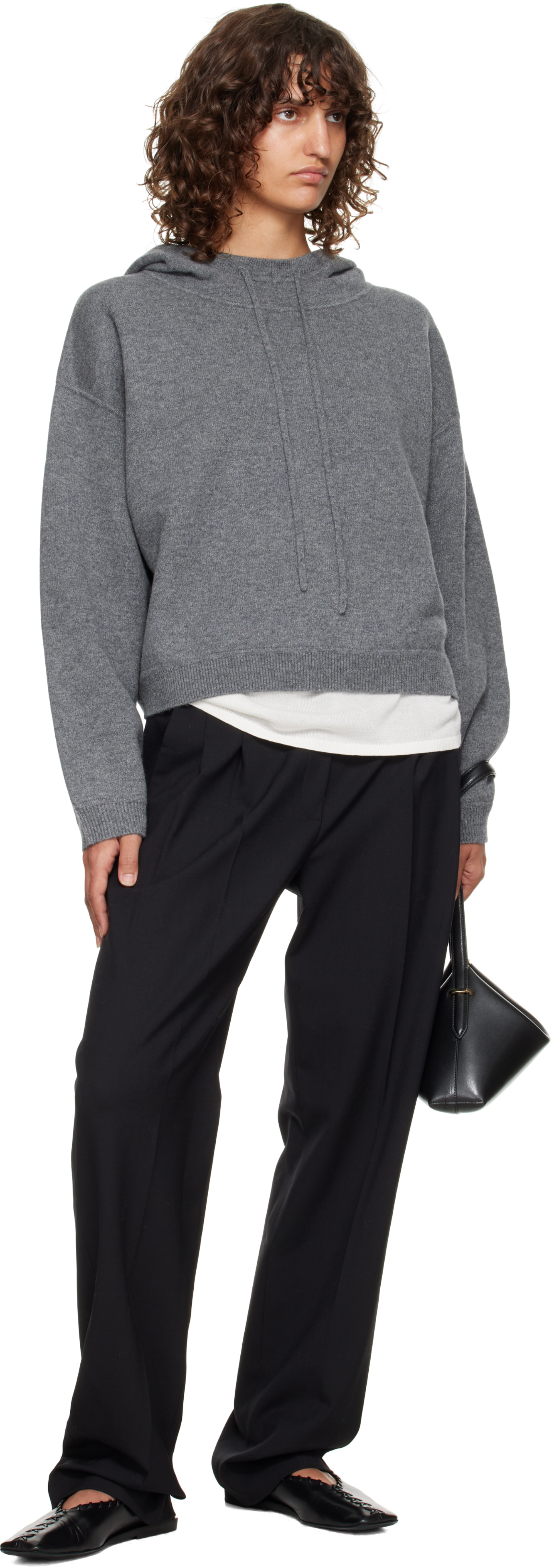 Loulou De Saison Gray Sarla Lds Cashmere Hoodie In Gray