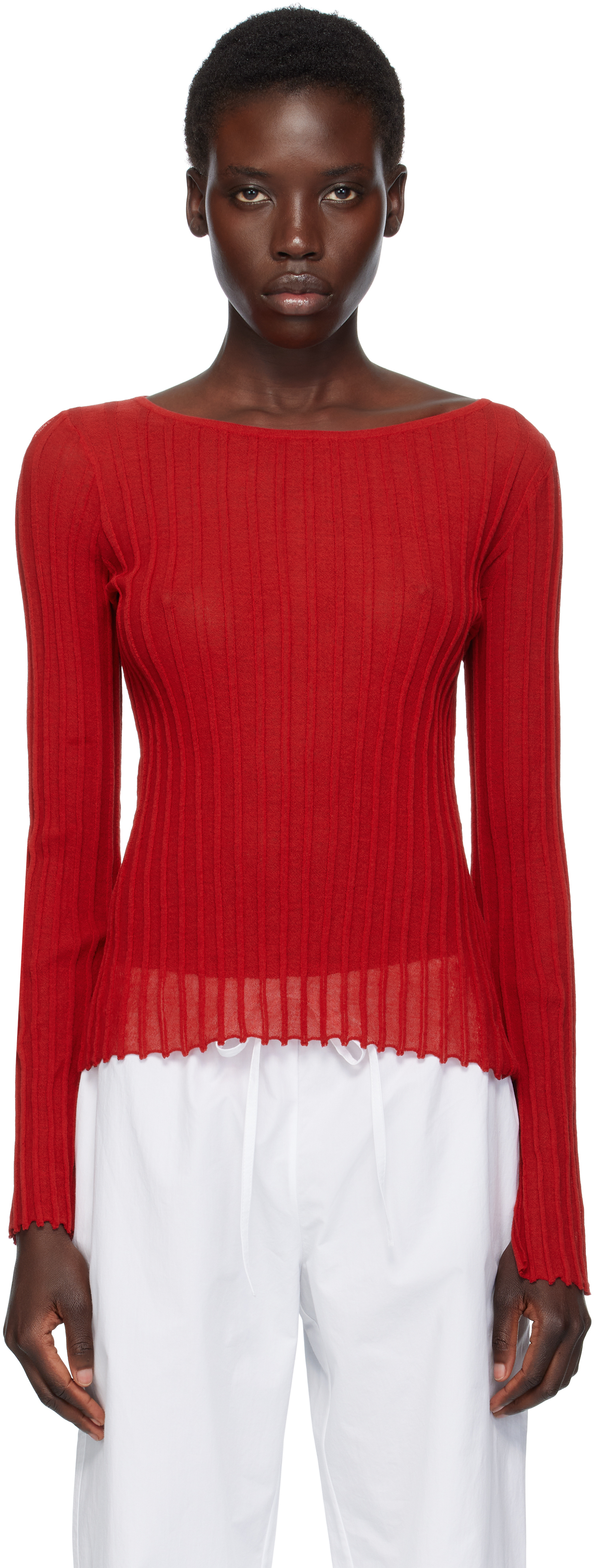 【関税込み】Loulou de Saison レッド Mabille Tシャツ Loulou de Saison: Red Mabille T-shirt | SSENSE