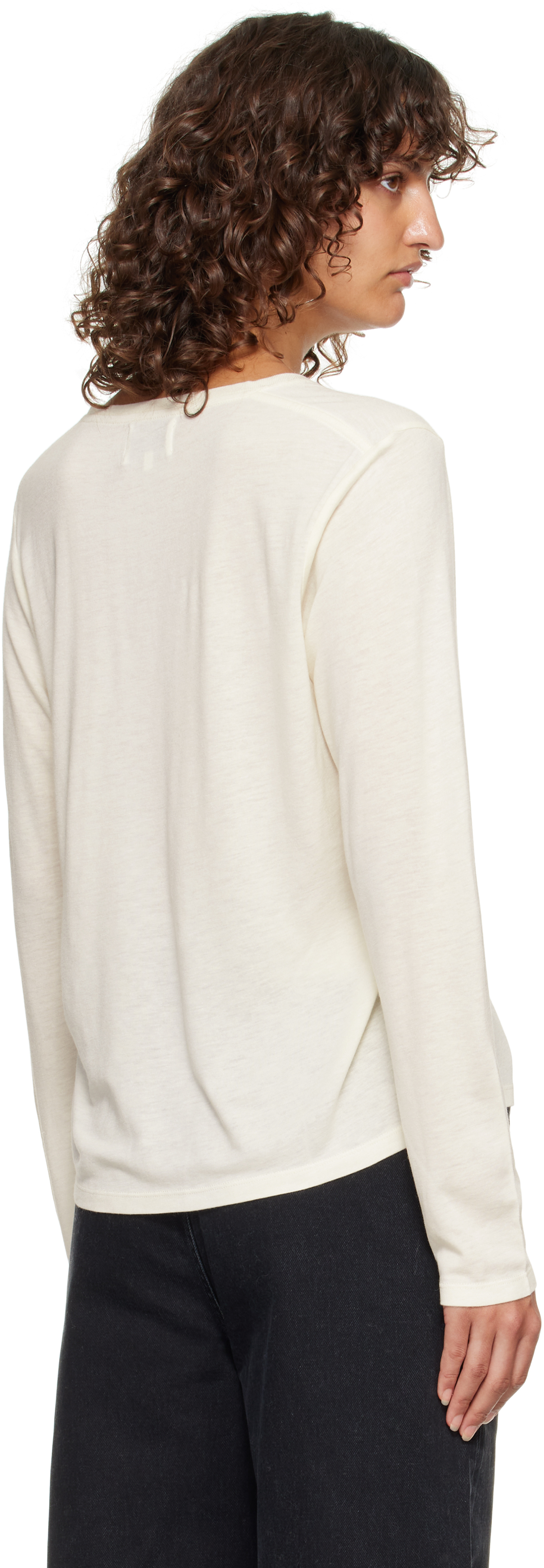 Loulou De Saison Off-white Ava Lds Longsleeve Jersey T-shirt In White