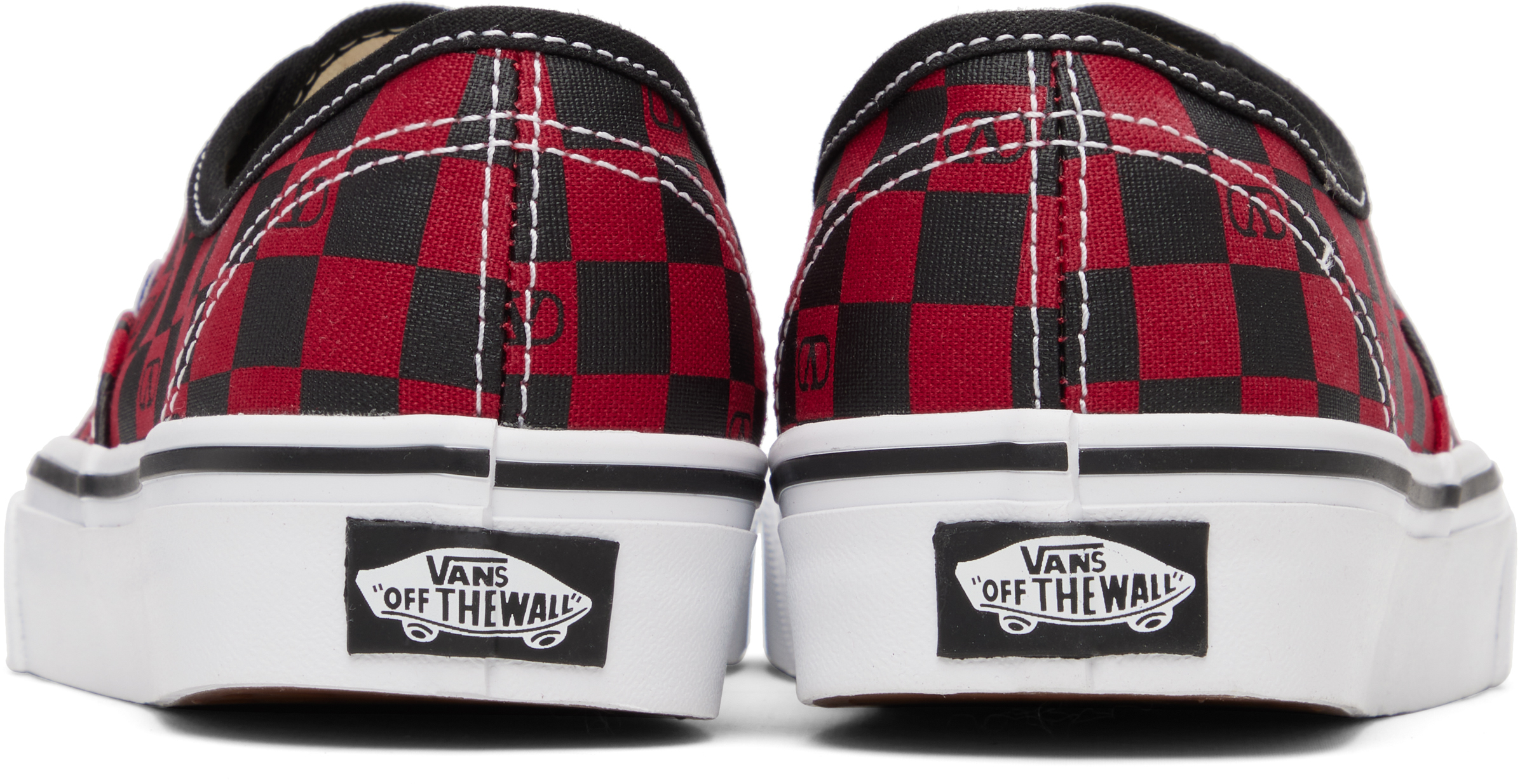 Valentino Red Vans Edition Low-top Vlogo Checkerboard Sneakers In Red