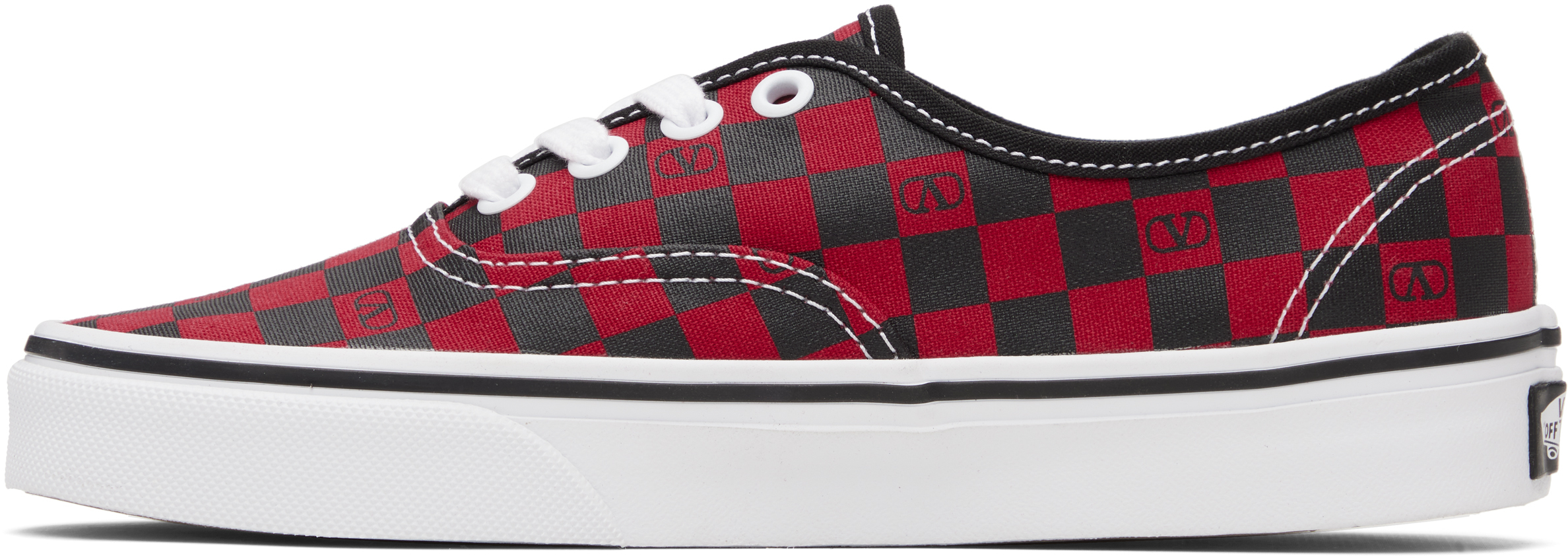 Valentino Red Vans Edition Low-top Vlogo Checkerboard Sneakers In Red
