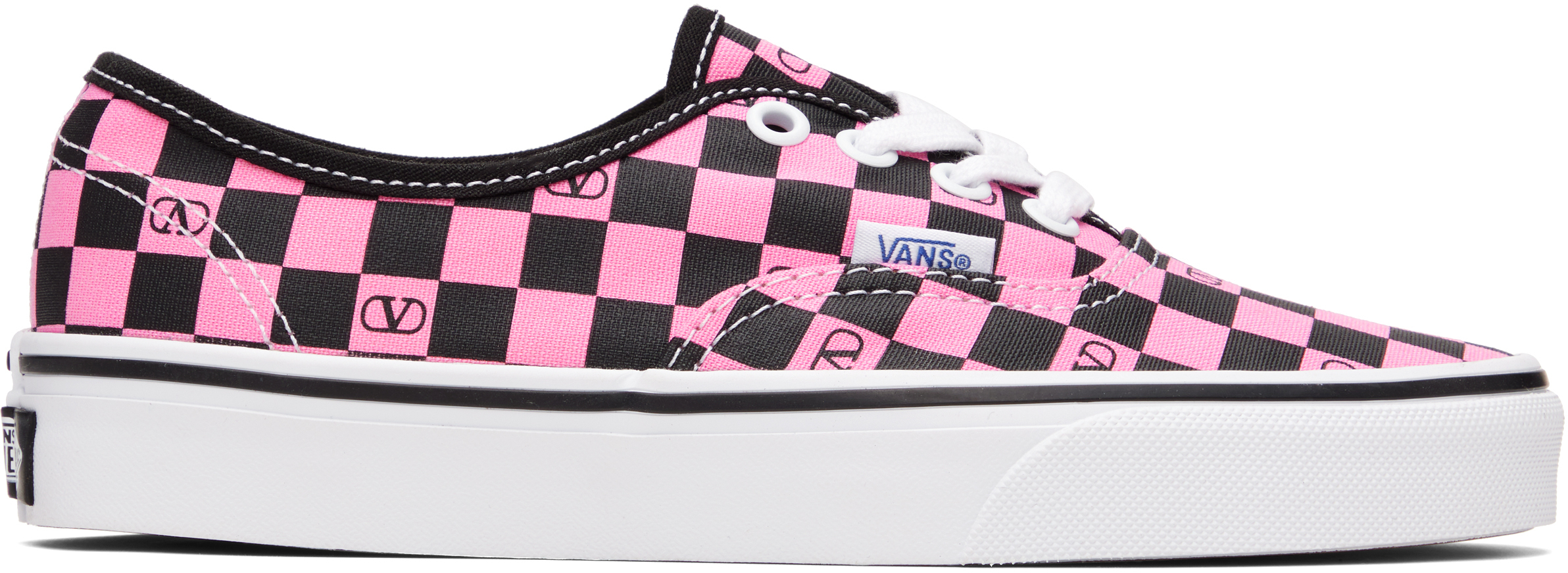 Valentino Pink Vans Edition Low-top Vlogo Checkerboard Sneakers In Pattern