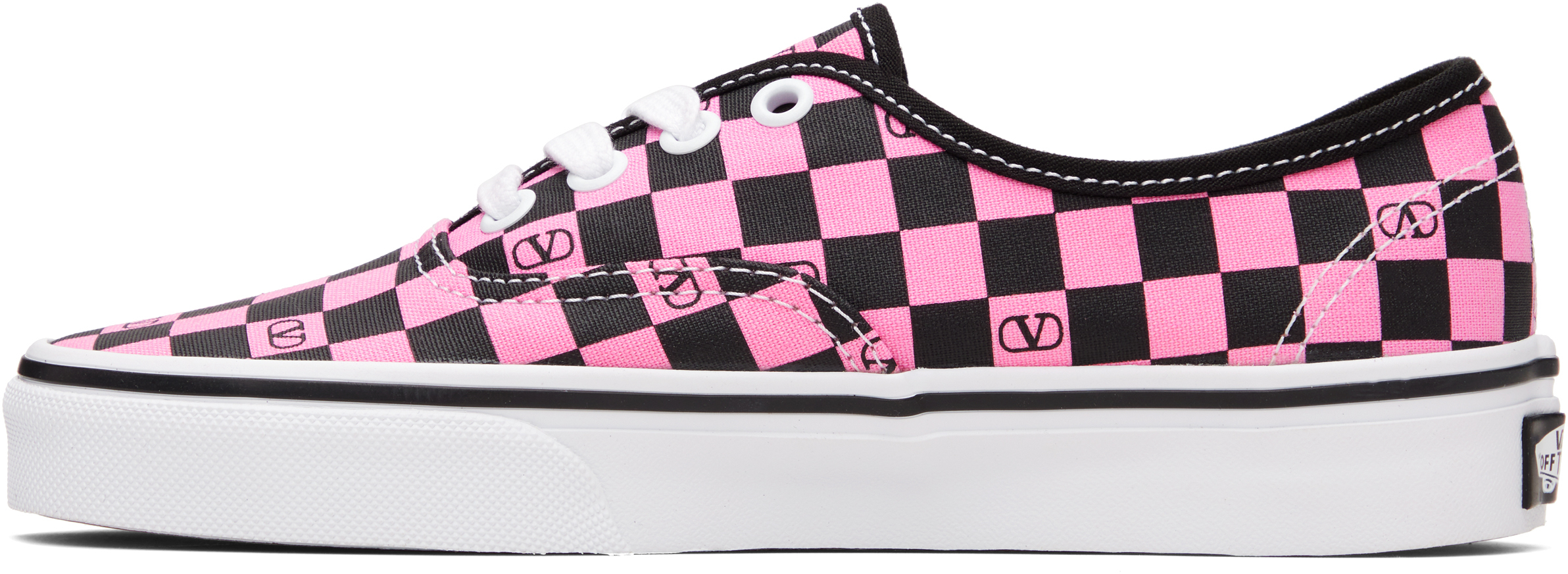 Valentino Pink Vans Edition Low-top Vlogo Checkerboard Sneakers In Pattern
