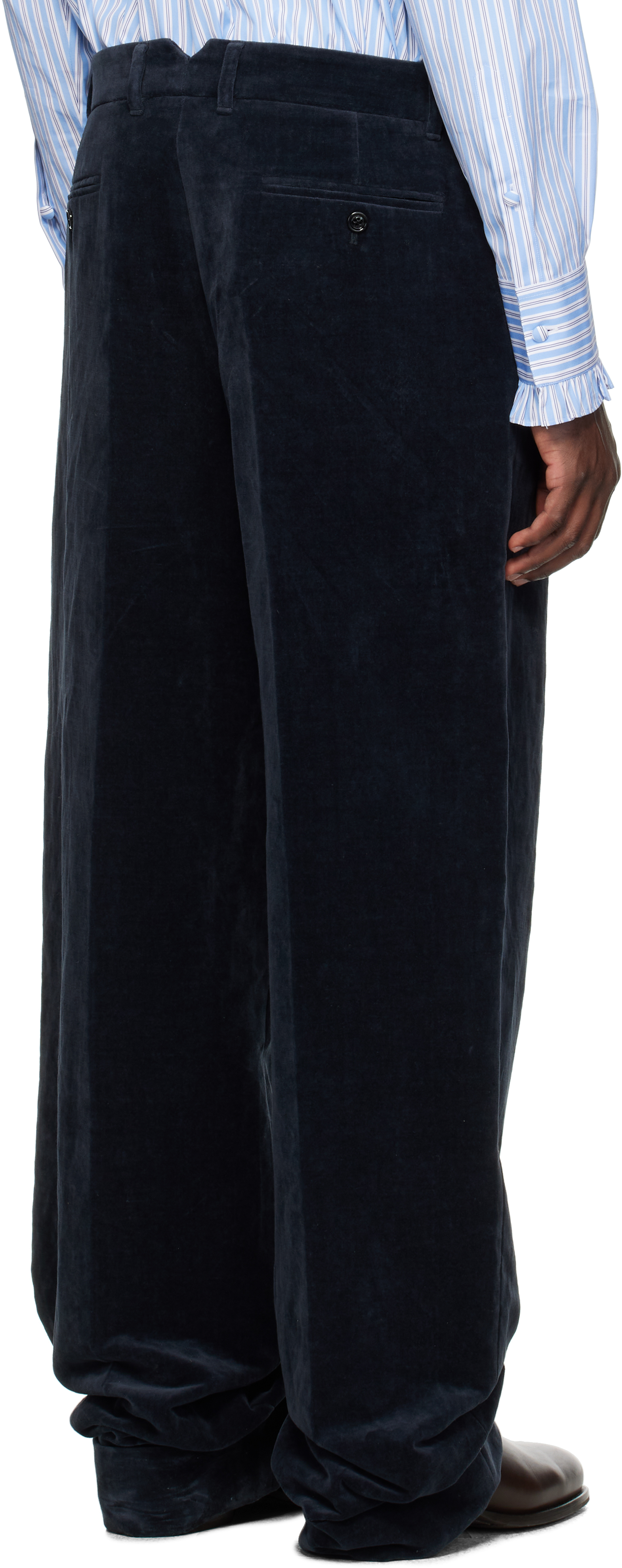 Valentino Trousers Featuring Pleated Design And Belt Loops In Blue