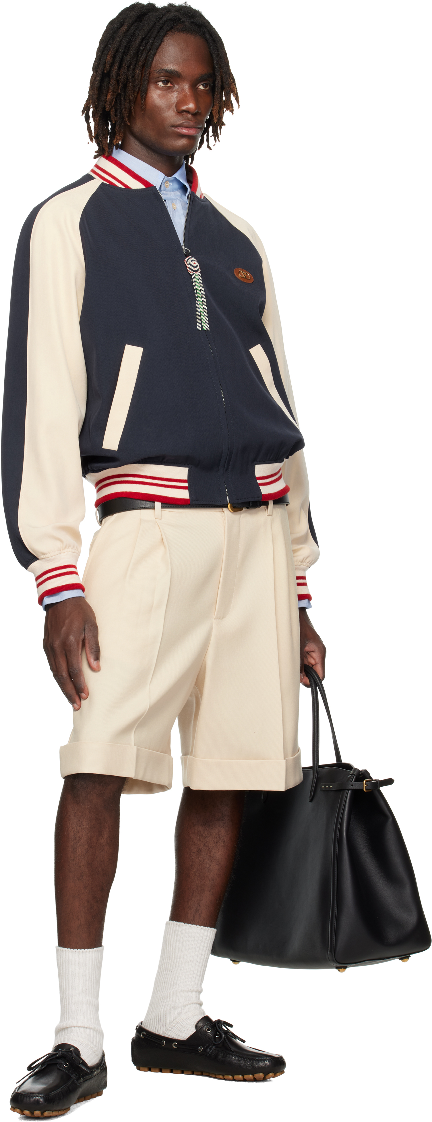 Valentino Sporty Bomber Jacket With Embroidered Details In Multi