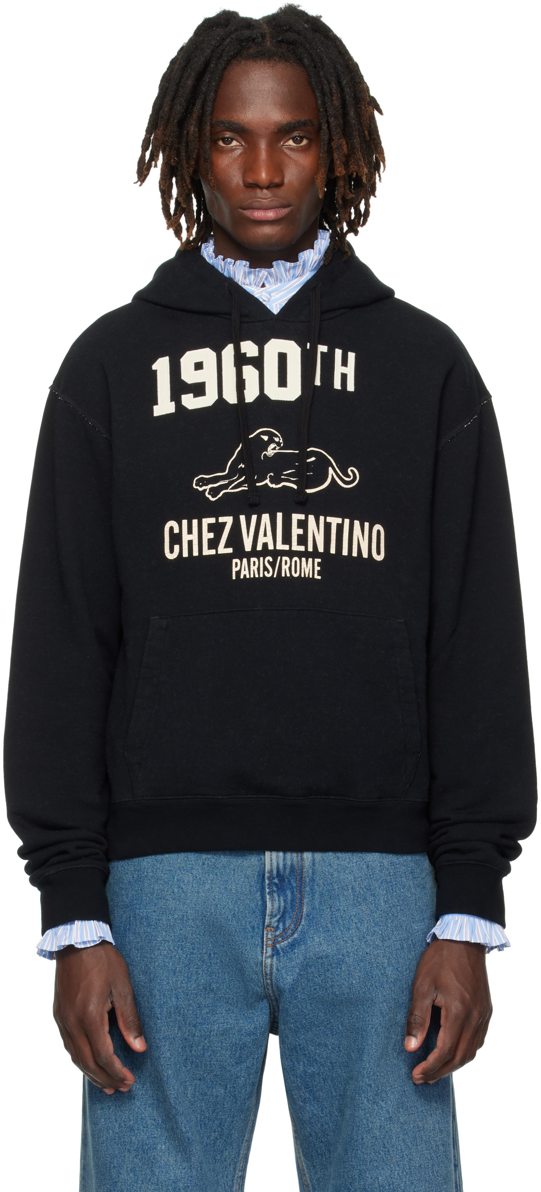 Valentino Cotton Fabric Sweatshirt With Comfortable Fit In Black