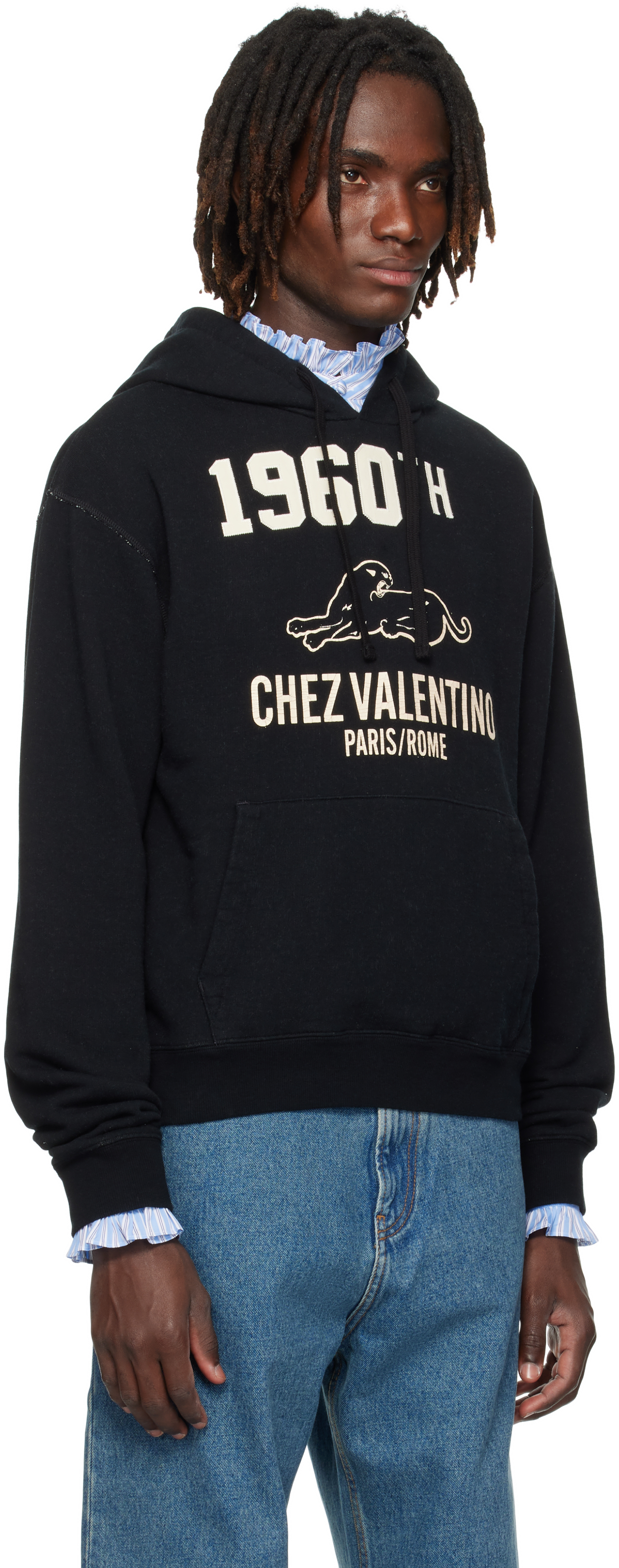 Valentino Cotton Fabric Sweatshirt With Comfortable Fit In Black