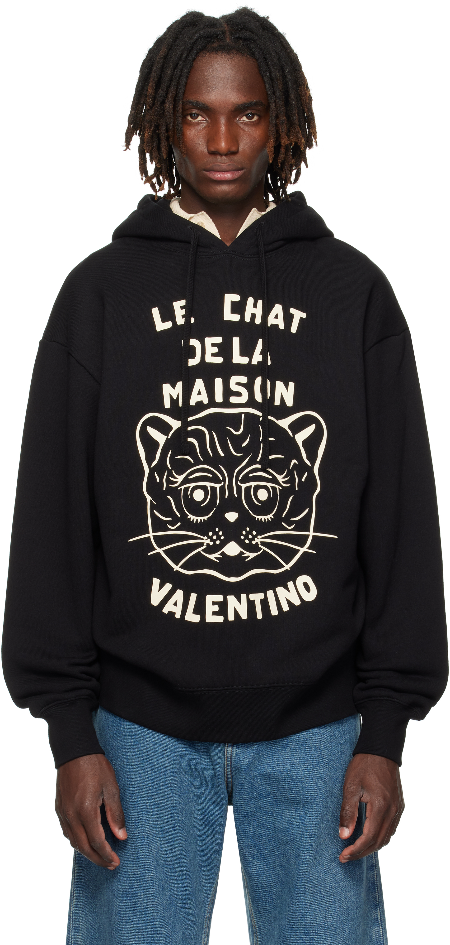 Valentino Garavani Sweatshirt With Le Chat De La Maison Patch In Black