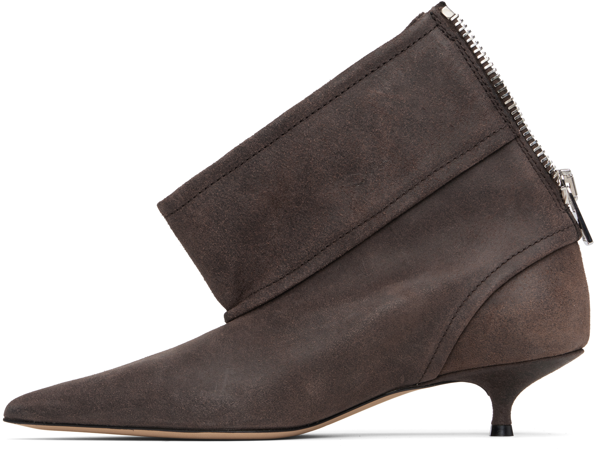 Jw Anderson Brown Biker Kitten Heel Boots In Brown