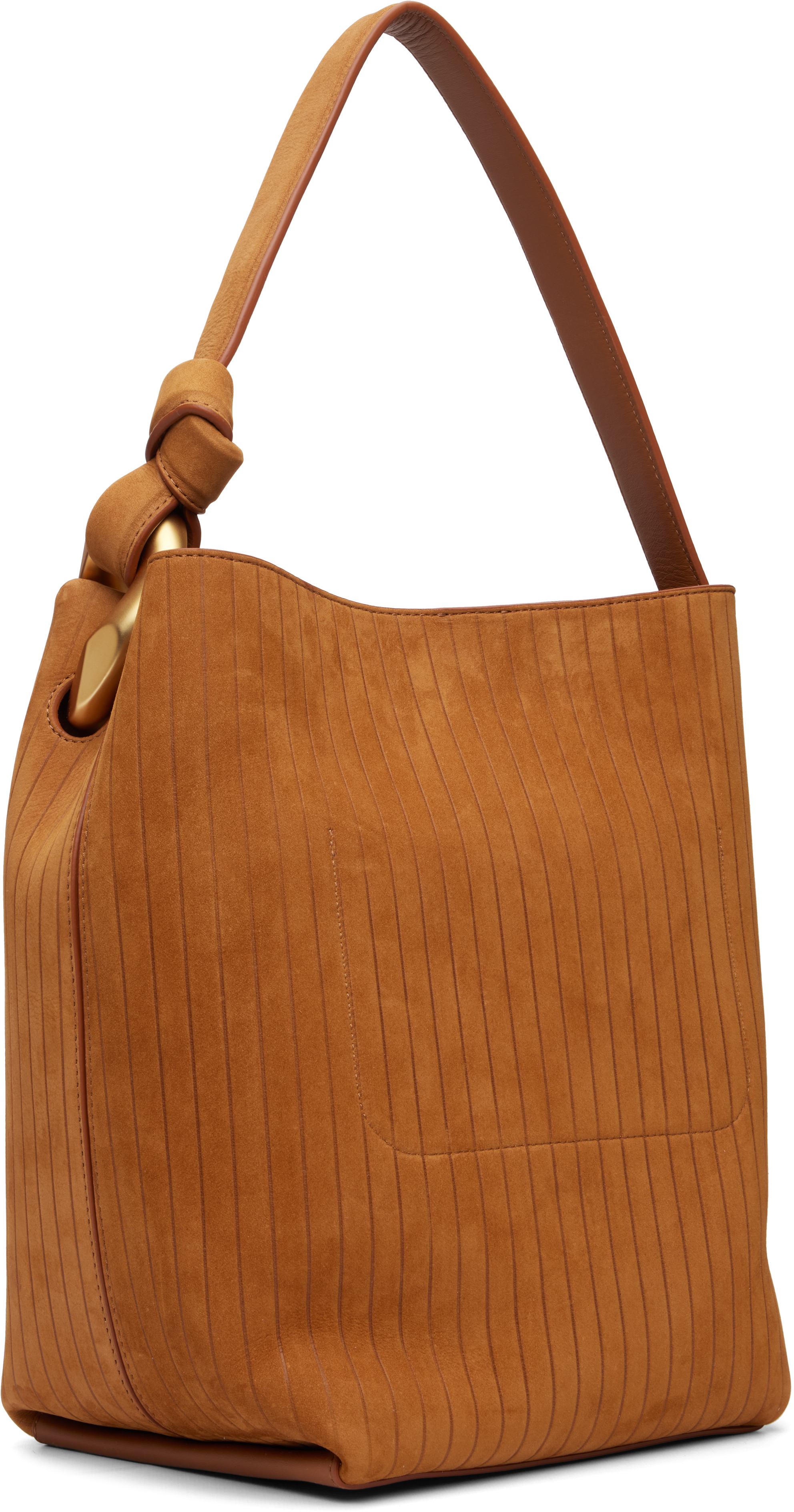 Jw Anderson Tan 'the Jwa Corner Bucket' Tote In Brown