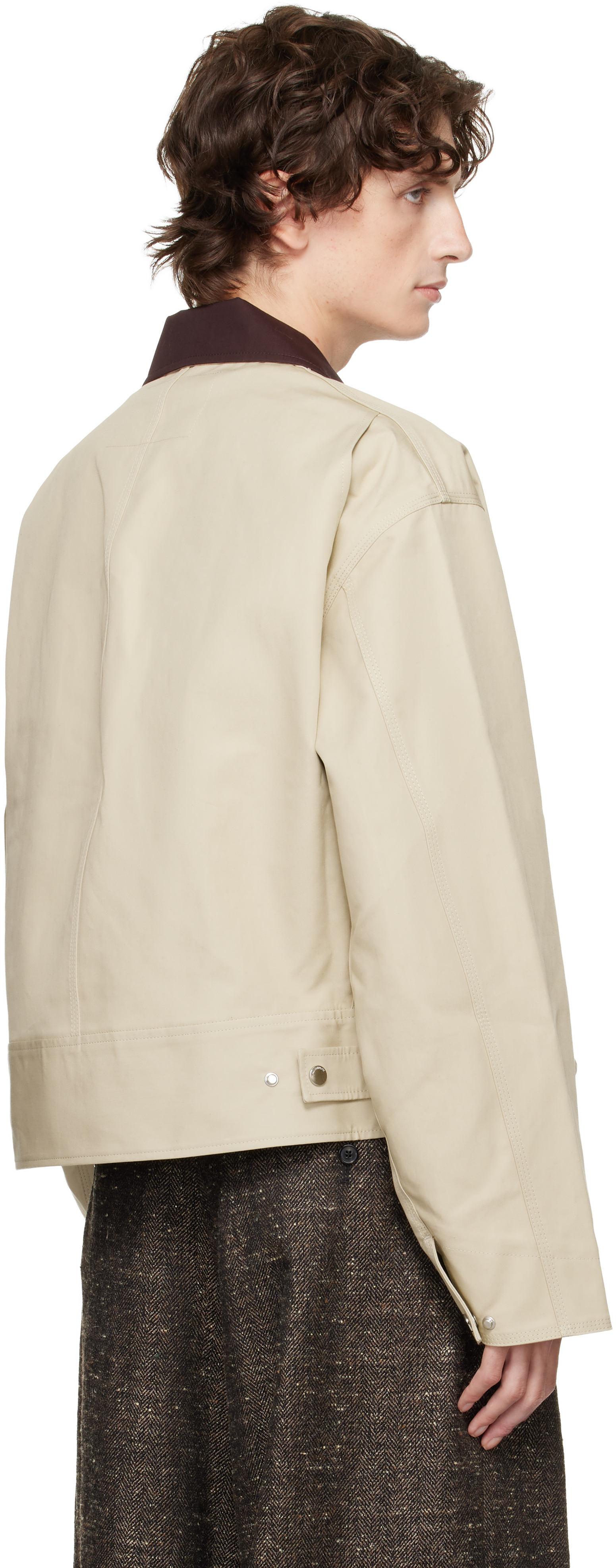 Jw Anderson Curved Hem Workwear Jacket In Neutral