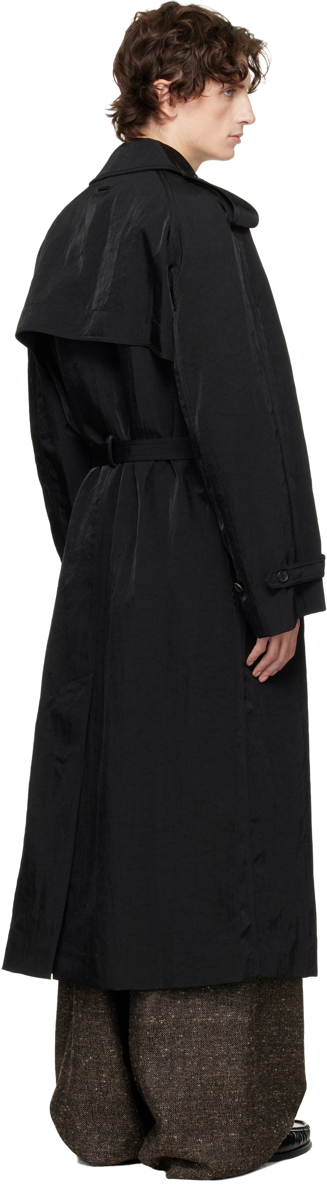 Jw Anderson Black Double-breasted Trench Coat In Black