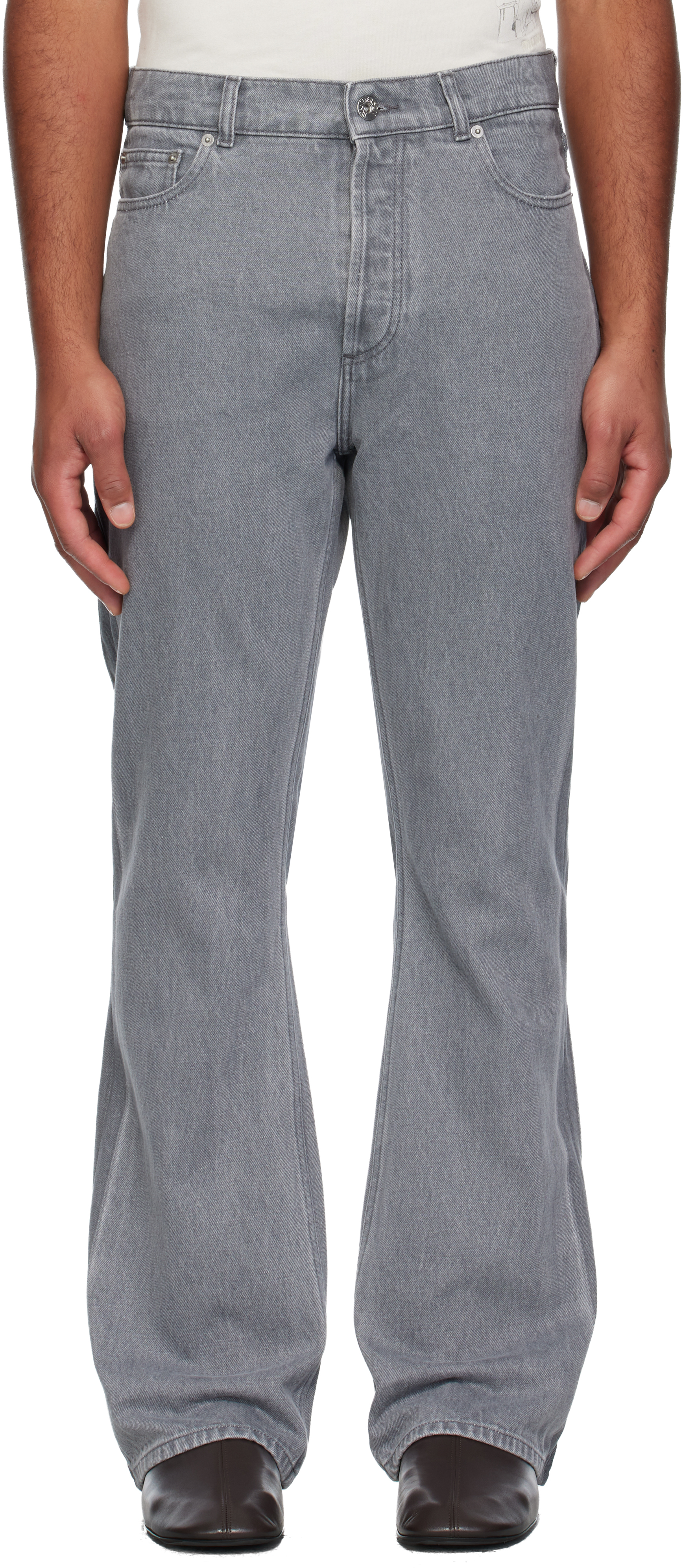 Jw Anderson Gray Bootcut Jeans In Gray