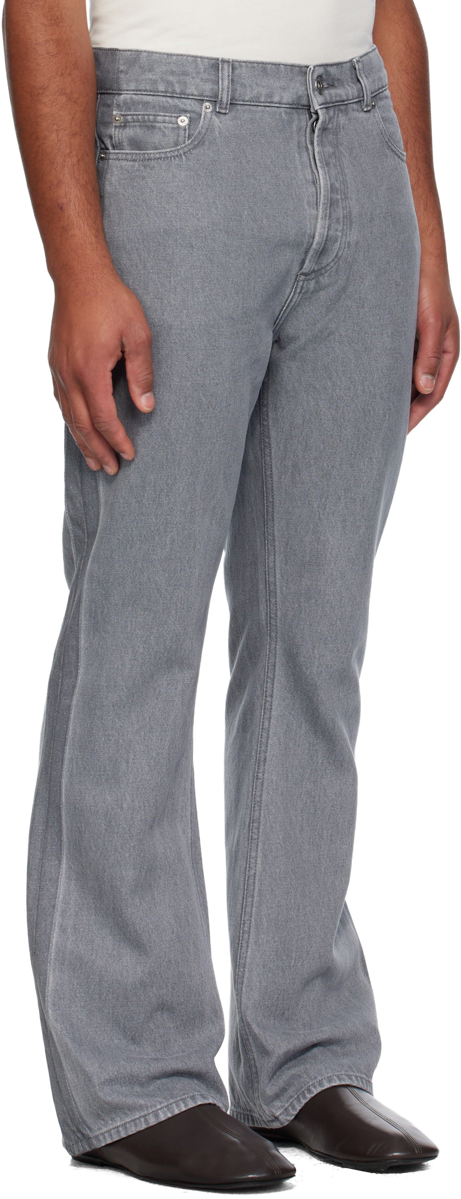 Jw Anderson Gray Bootcut Jeans In Gray