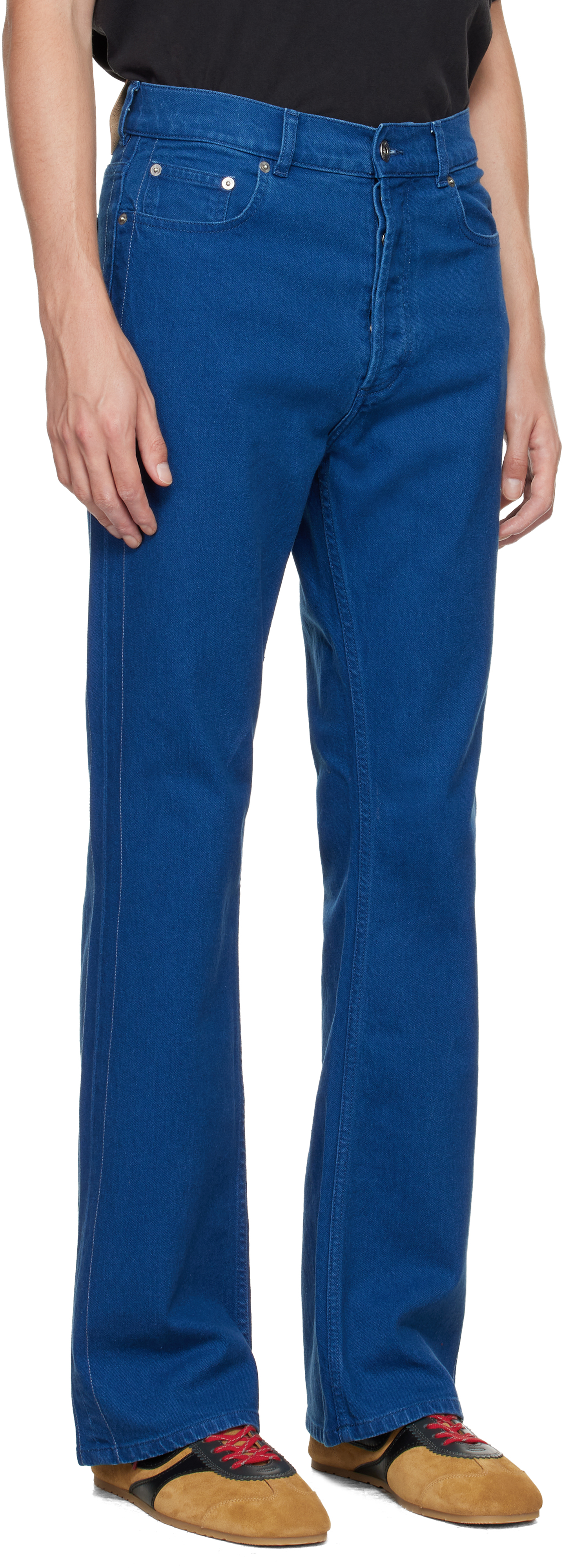 Jw Anderson Blue Bootcut Jeans In Blue