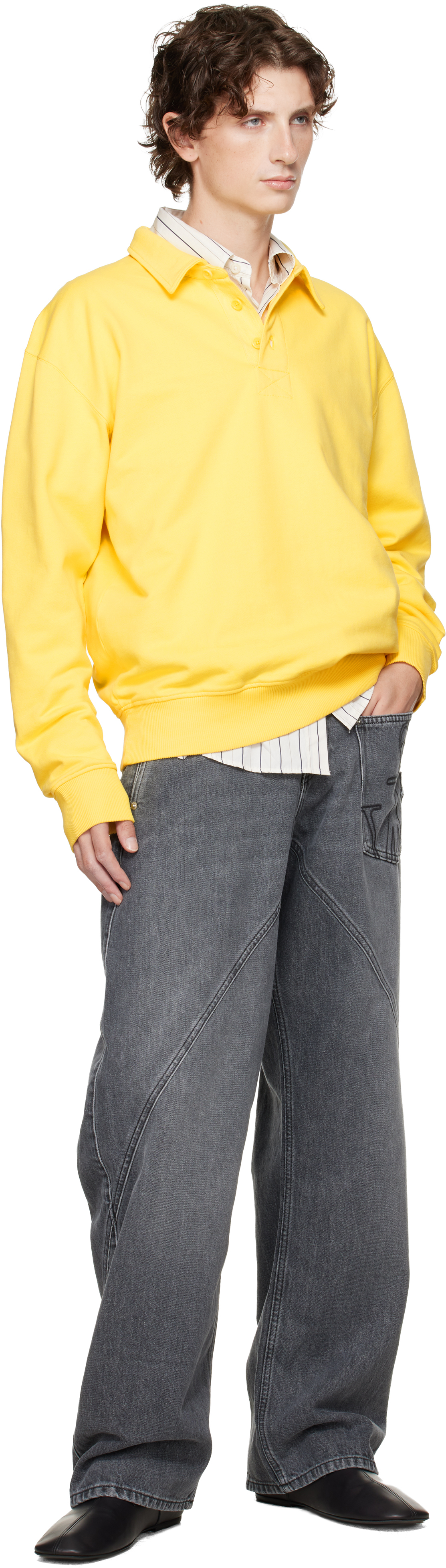 Jw Anderson Gray Twisted Workwear Jeans In Black
