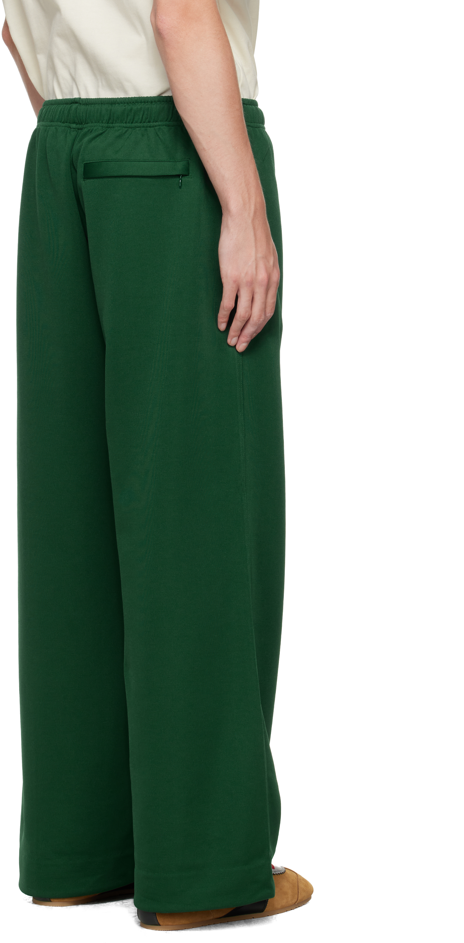 Jw Anderson Green Pintuck Sweatpants In Green