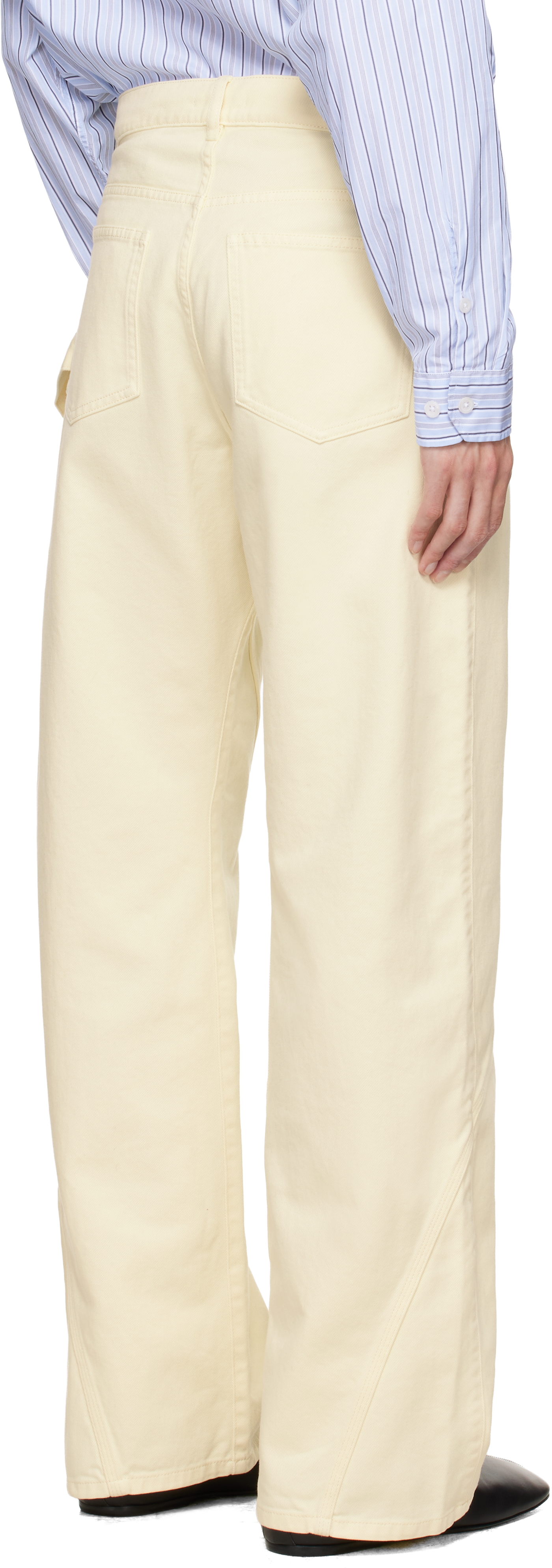 Jw Anderson Yellow Twisted Workwear Jeans In Yellow